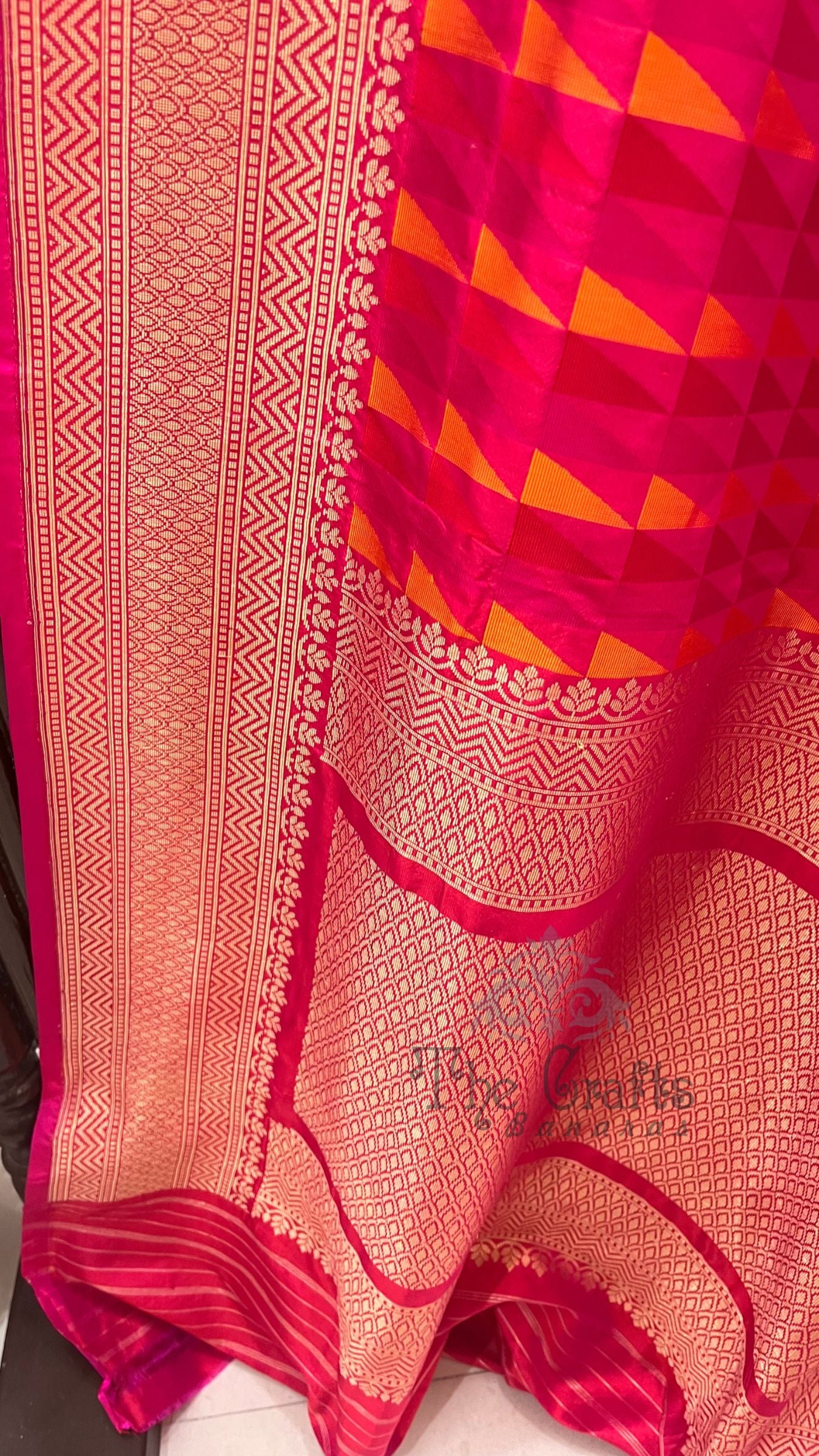 Multi Color Pure Katan Silk Handloom Banarasi Saree - with kadhua work