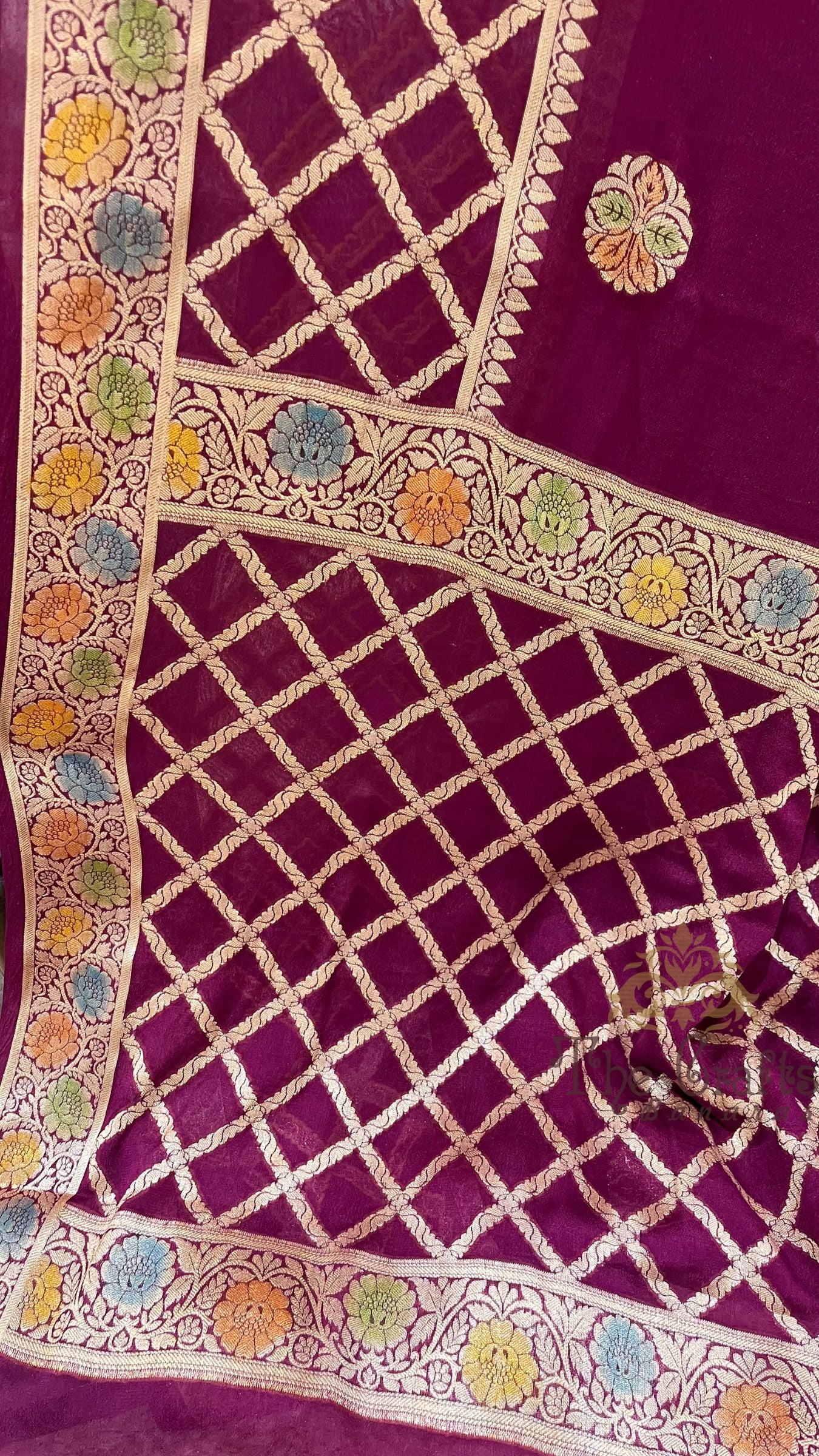 Pure Khaddi Chiffon Banarasi Saree