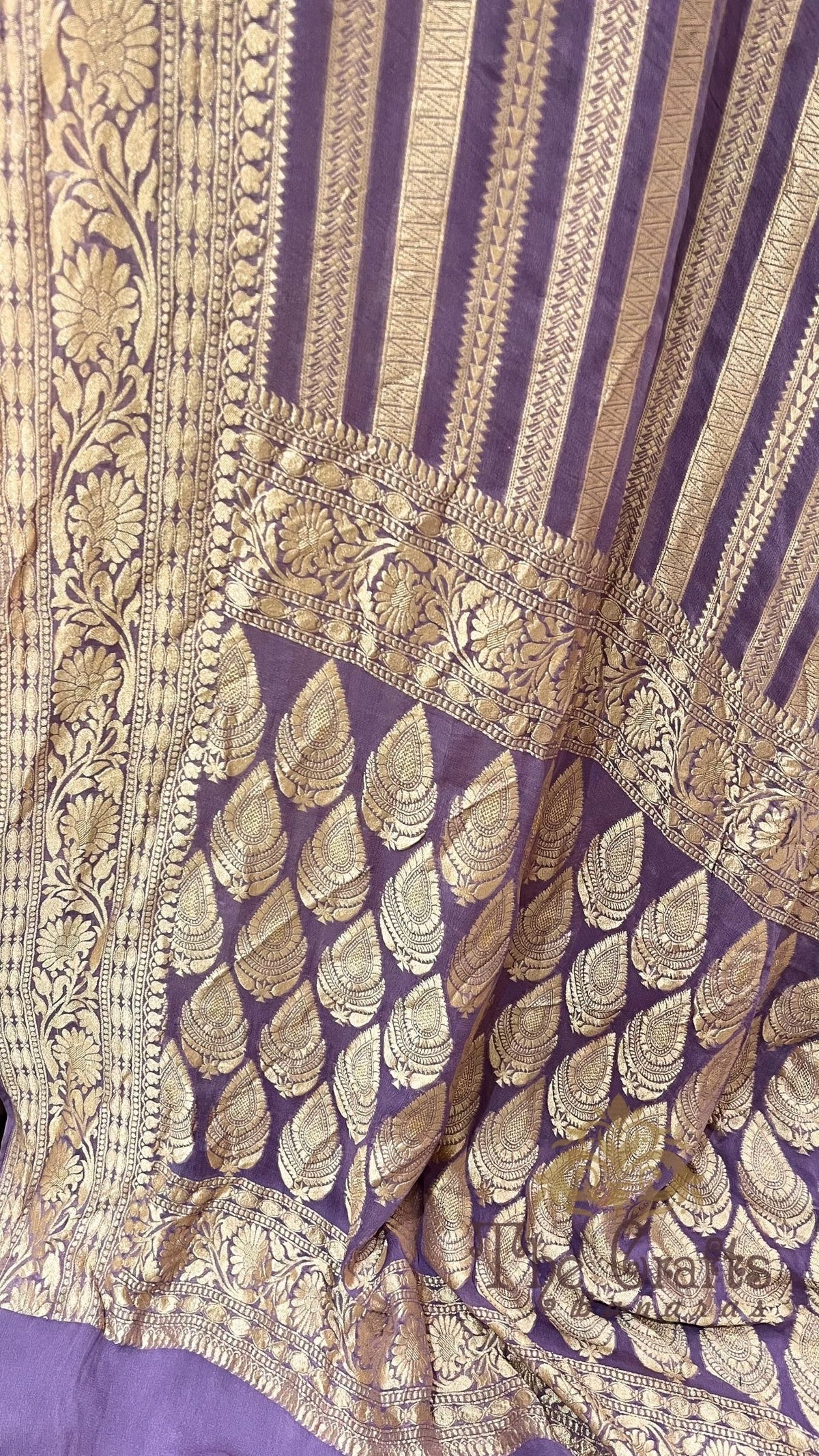 Khaddi Georgette Banarasi Saree - Gold Zari