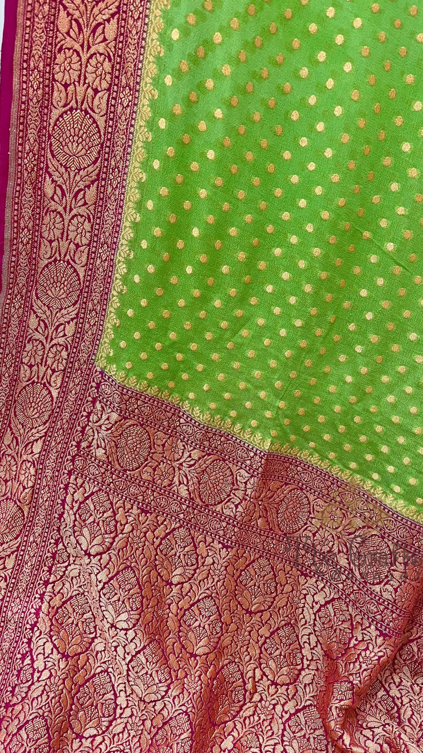 Khaddi Georgette Banarasi Saree - Gold Zari