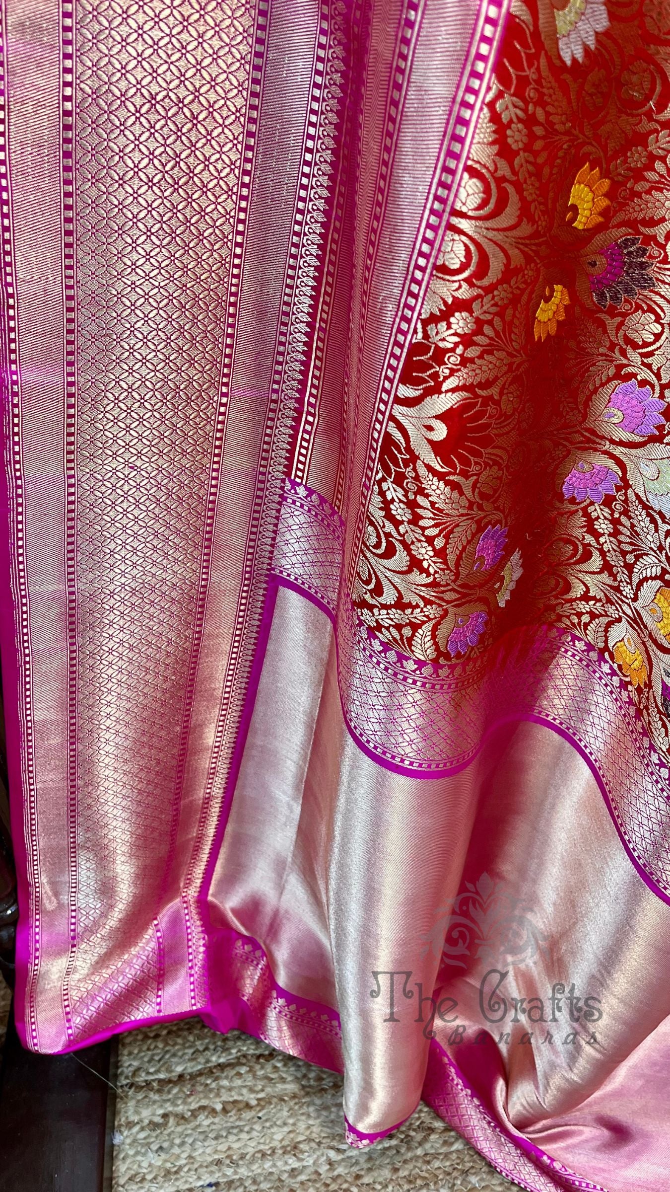 Pure Katan Silk Handloom Banarasi Saree - Kadhua Brocade Tilfi Meena with Satan Border