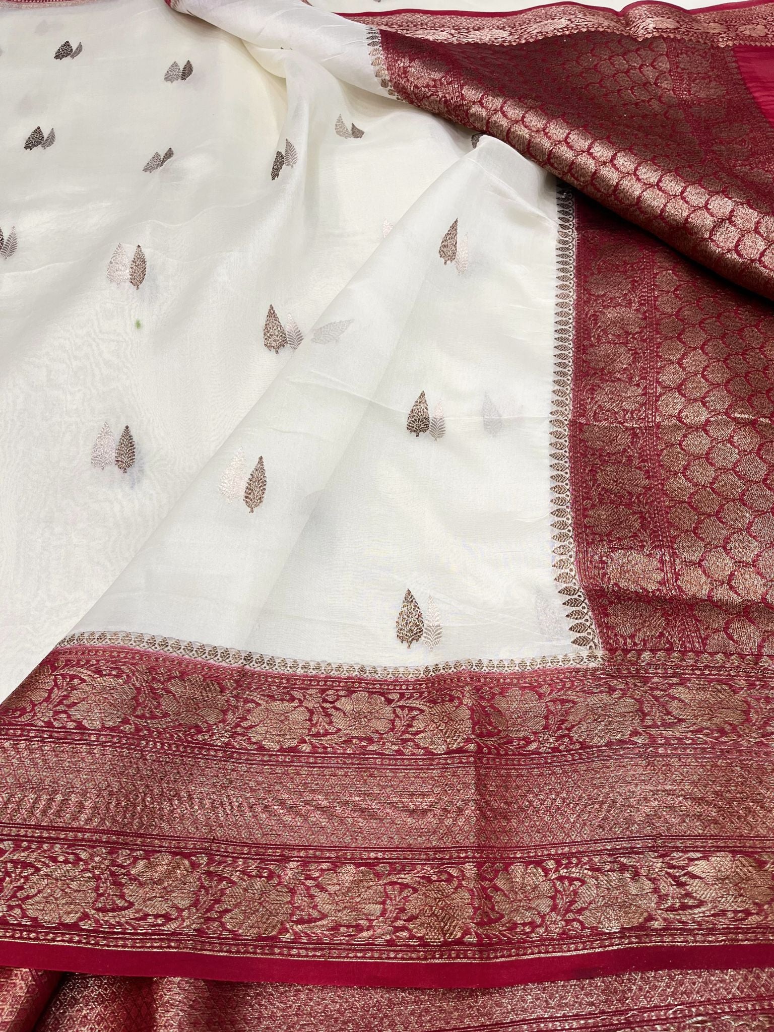 Pure Kora Silk Handloom Banarasi Saree