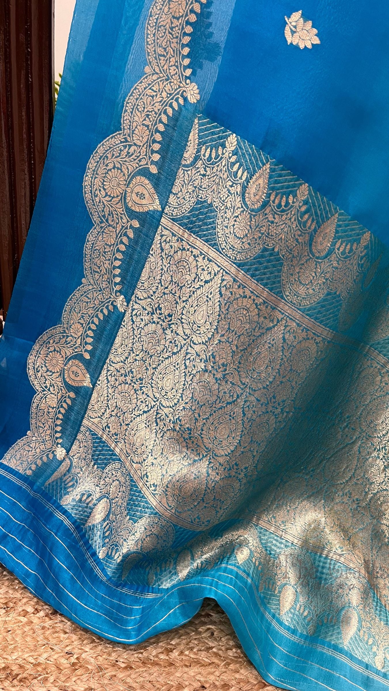 Pure Kora Silk Handloom Banarasi Saree