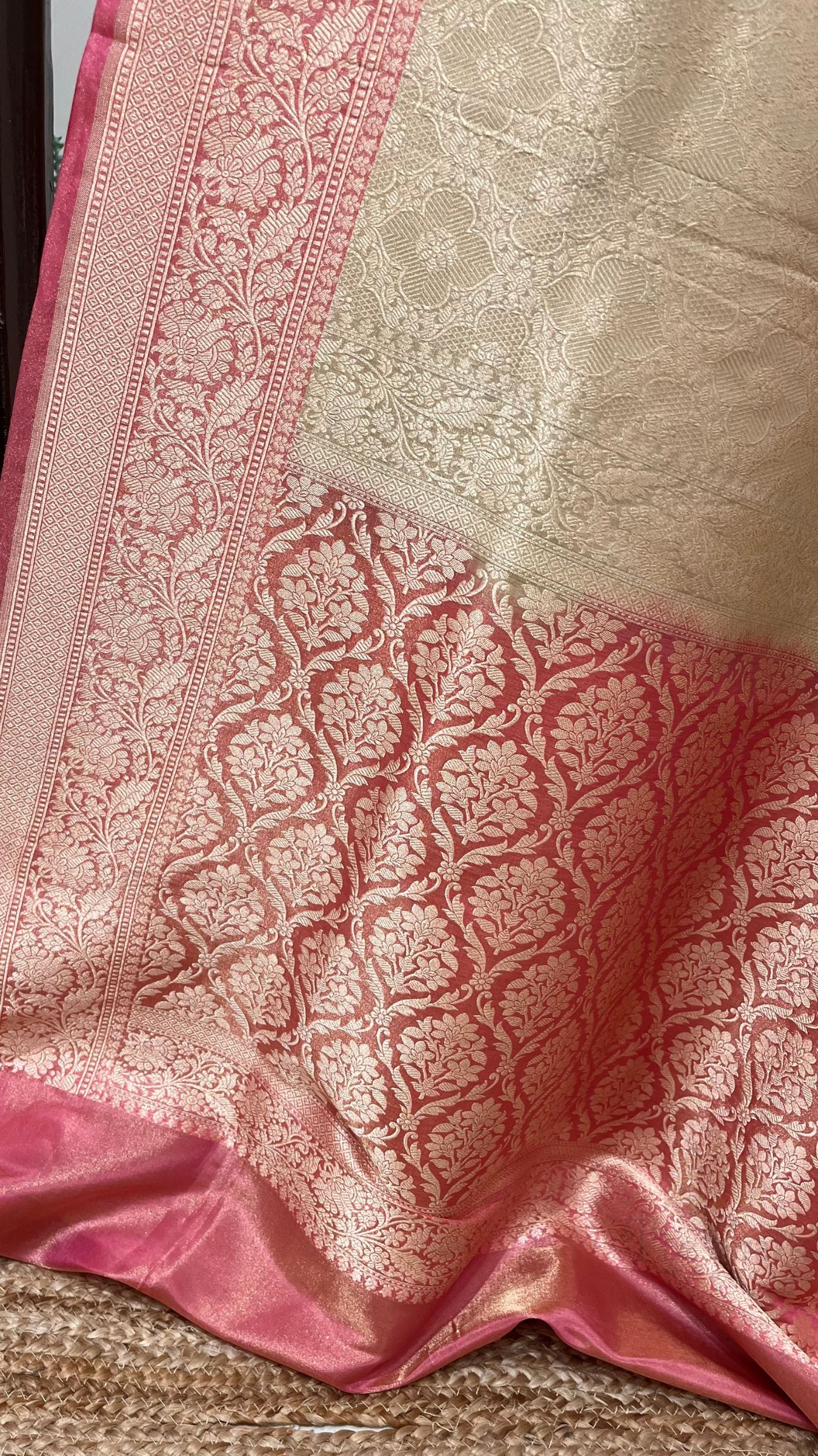 Pure Katan Tissue Silk Handloom Banarasi Saree - Tanchui Brocade