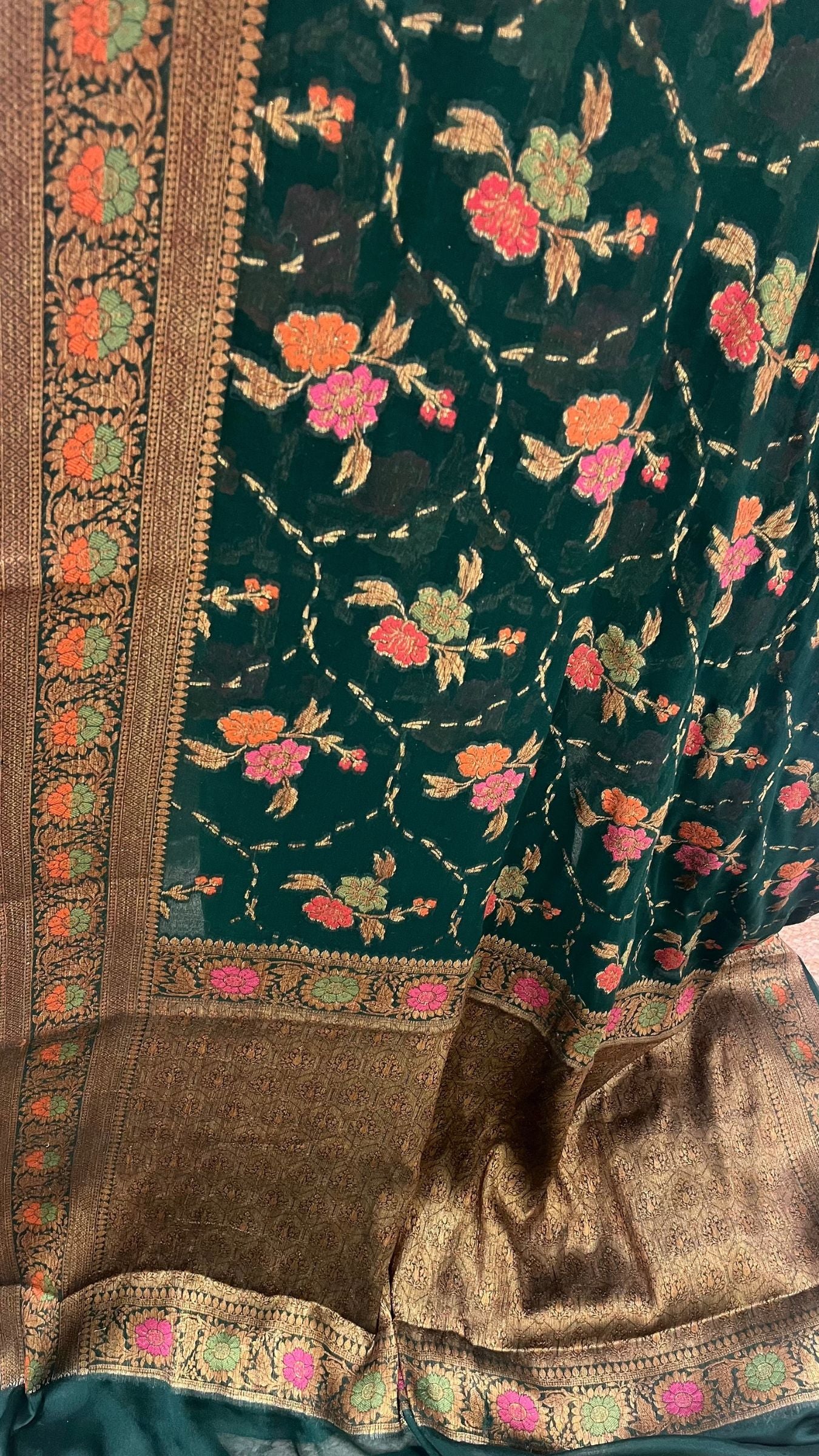 Pure Khaddi Chiffon Banarasi Saree