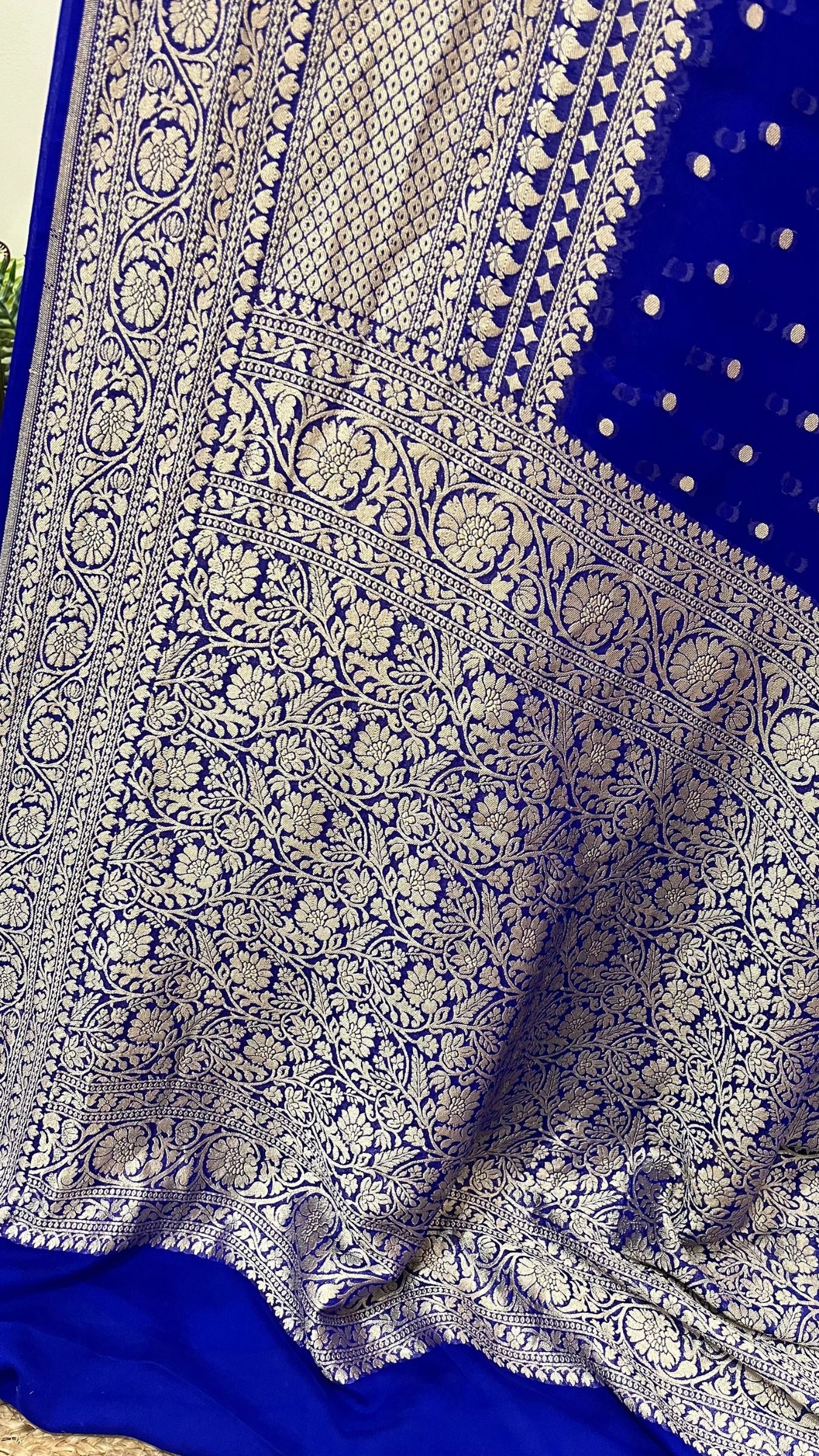 Khaddi Georgette Handloom Banarasi Saree