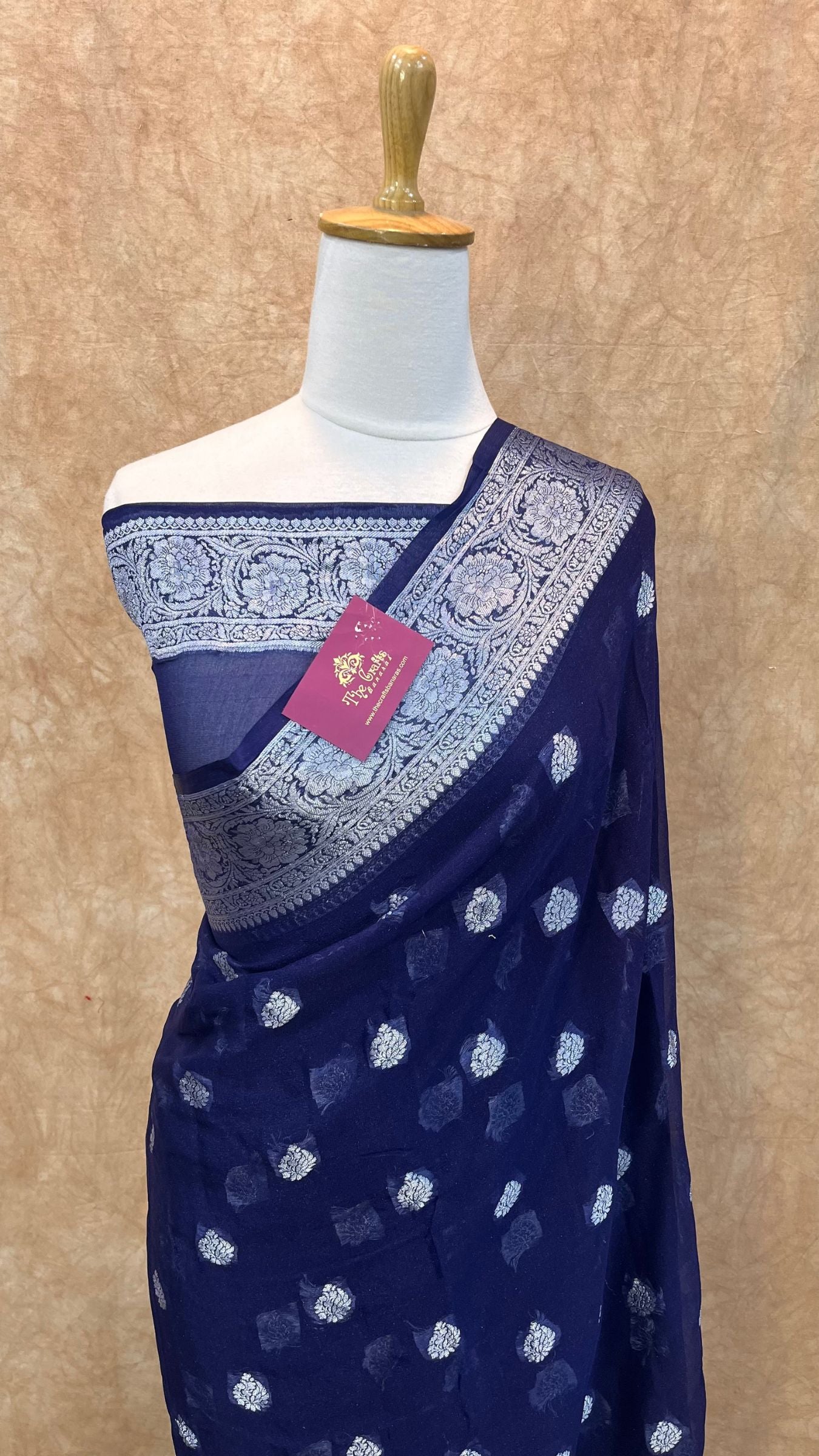 Pure Khaddi Chiffon Banarasi Saree