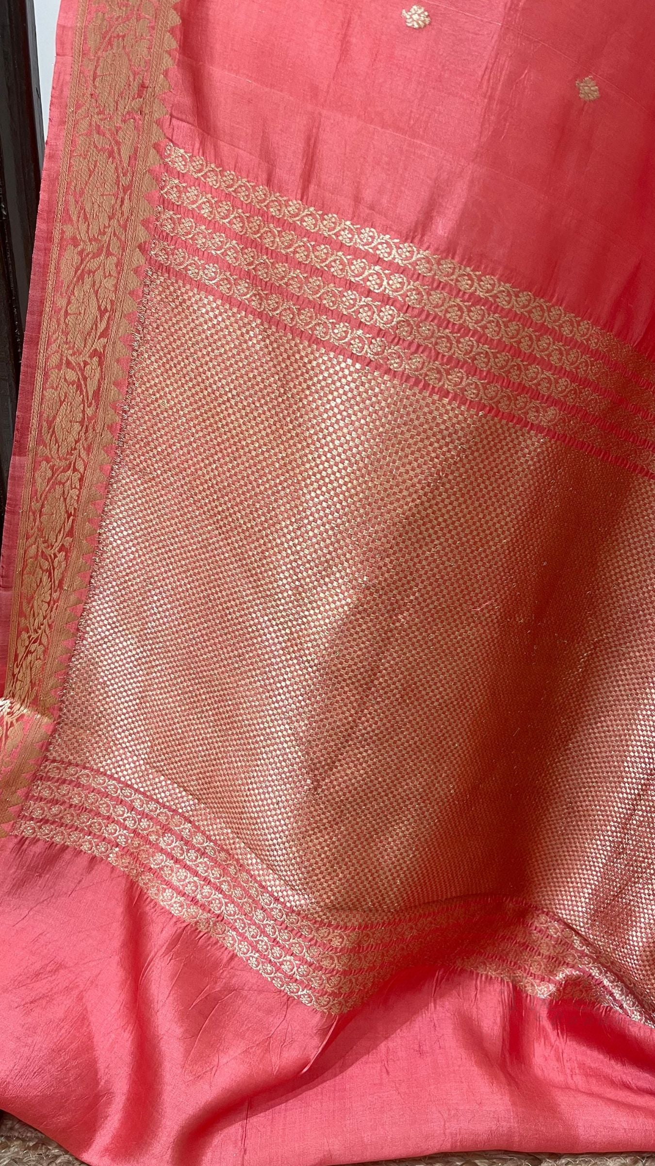 Pure  Mango Silk Handloom Banarasi Saree