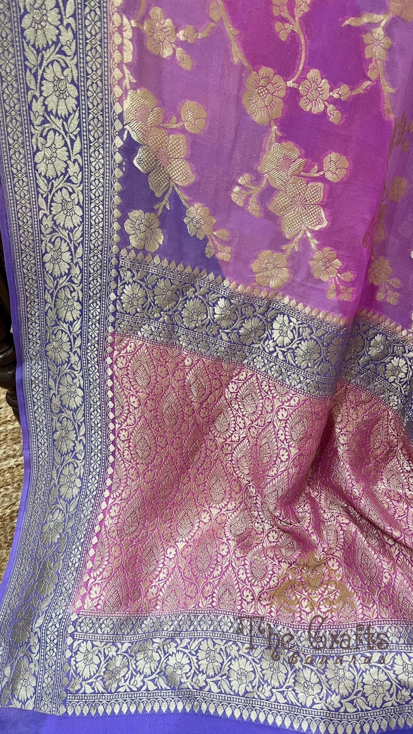 Khaddi Georgette Handloom Banarasi Saree