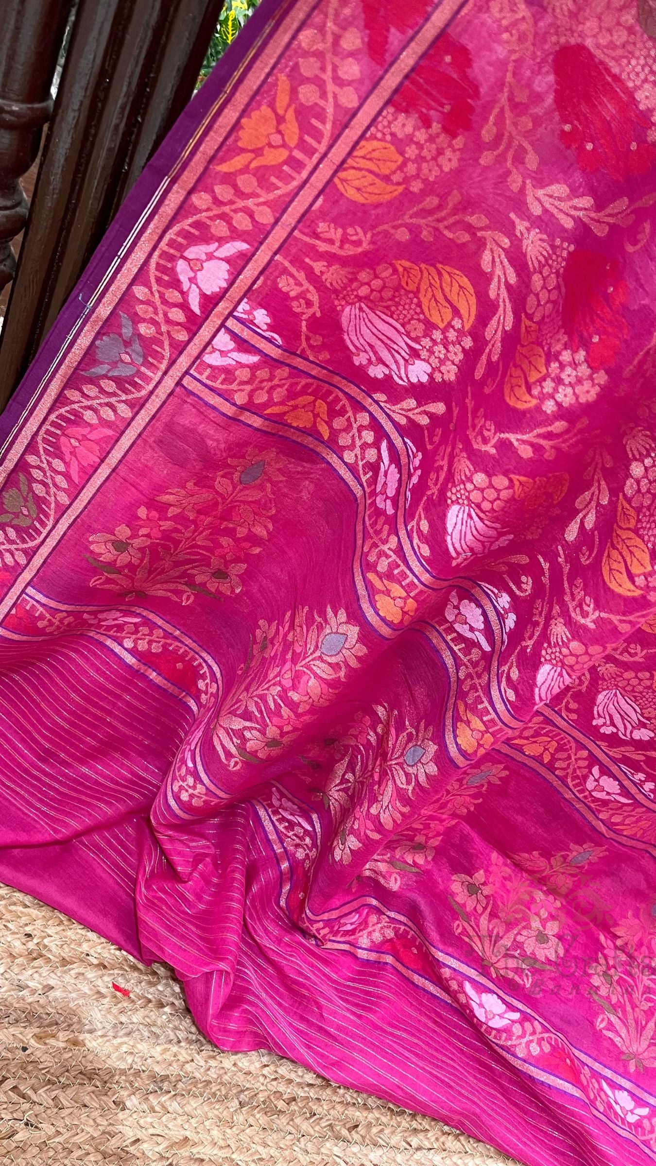 Pure Ektara Cotton Jamdani Banarasi Saree - Tilfi
