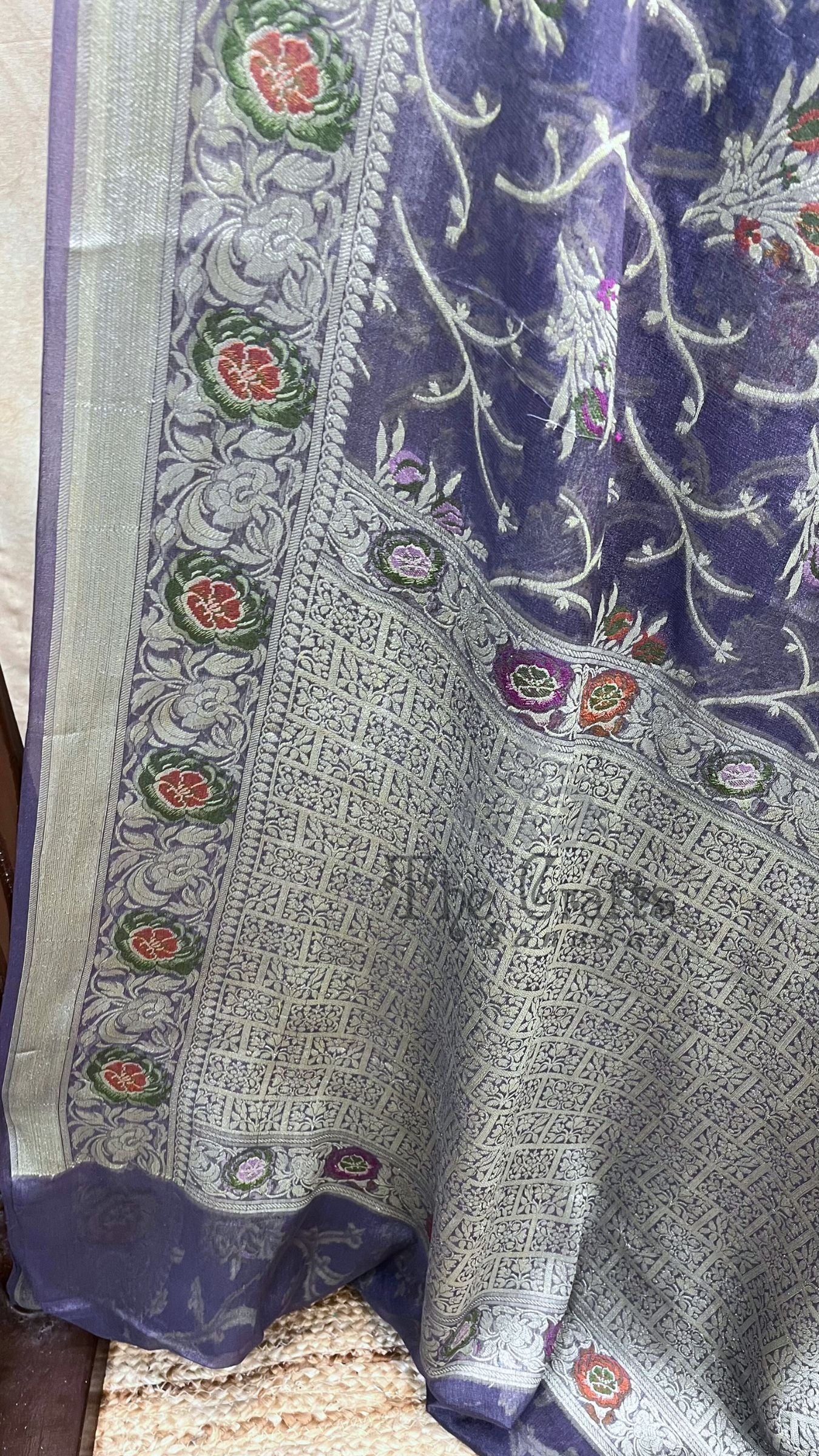 Pure Khaddi Chiffon Banarasi Saree