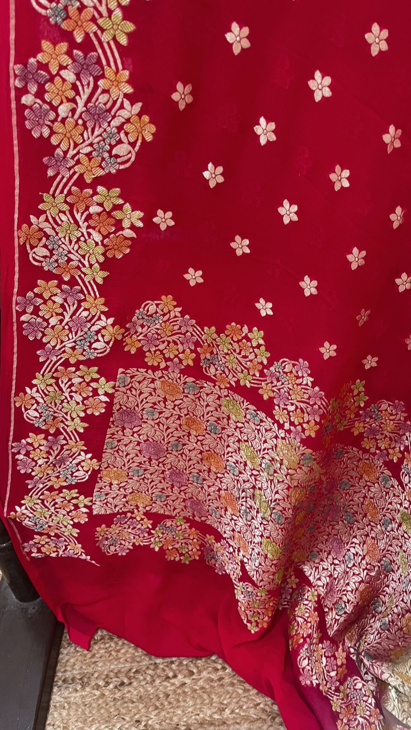 Khaddi Georgette Handloom Banarasi Saree