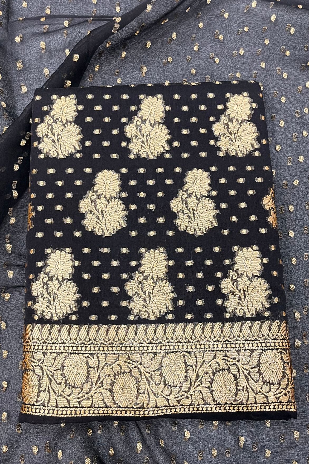 Khaddi Georgette Banarasi Dress Material