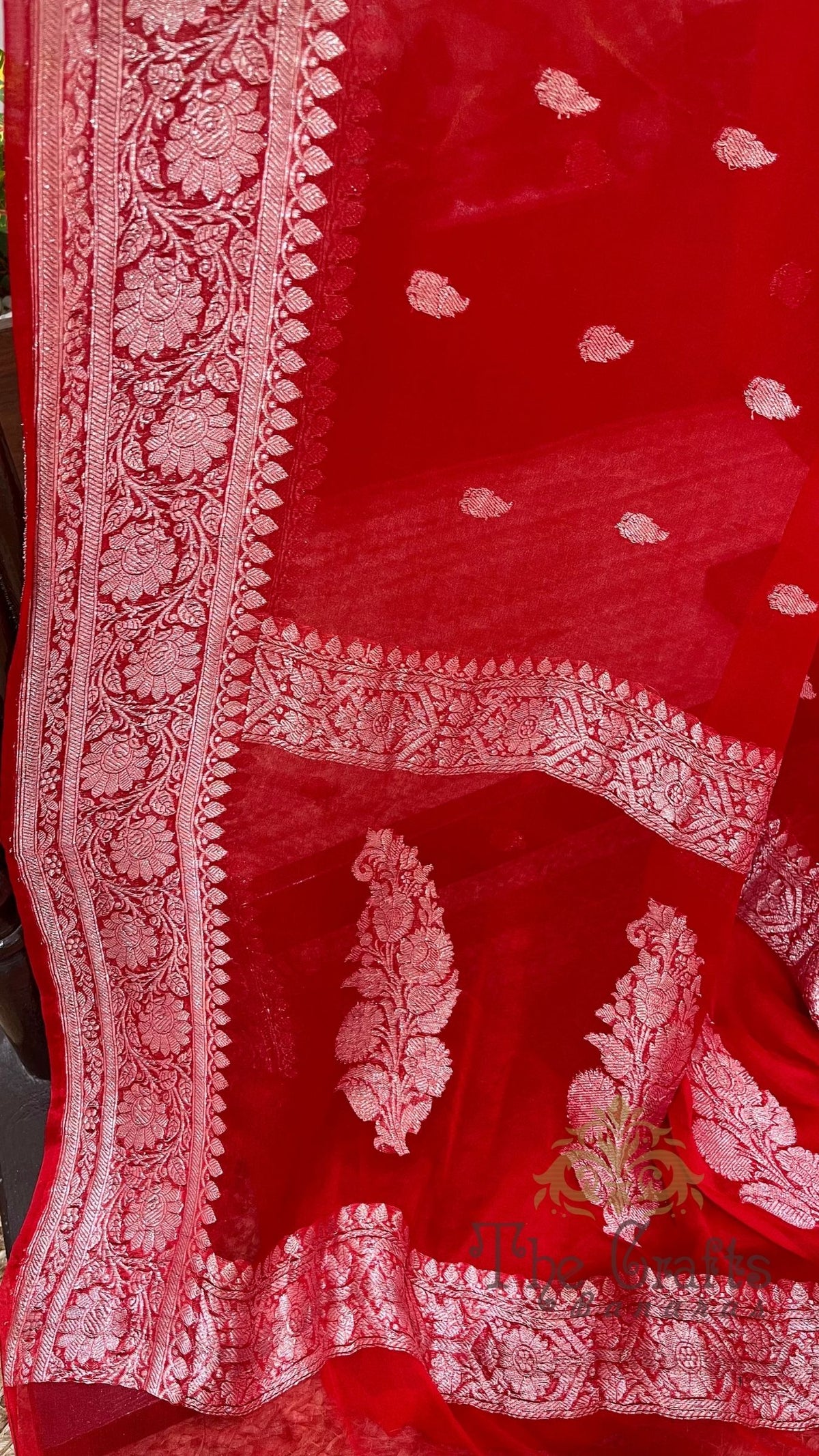 Pure Georgette Handloom Banarasi Saree