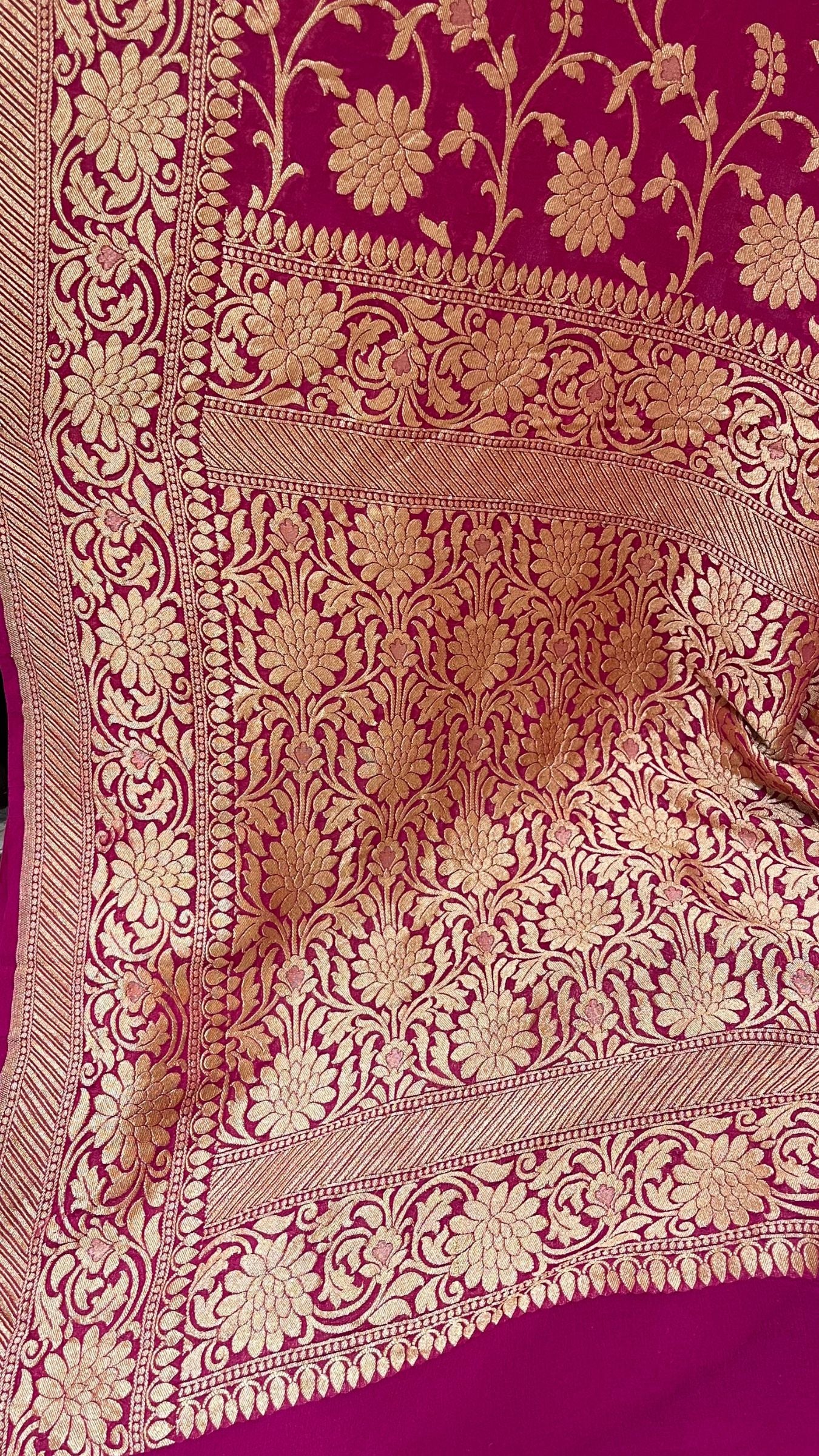 Khaddi Georgette Handloom Banarasi Saree
