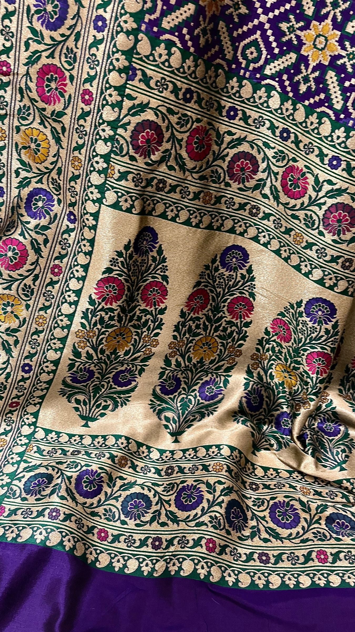 Pure Katan Silk Handloom Banarasi Saree - Patola Meenakari Jaal Work