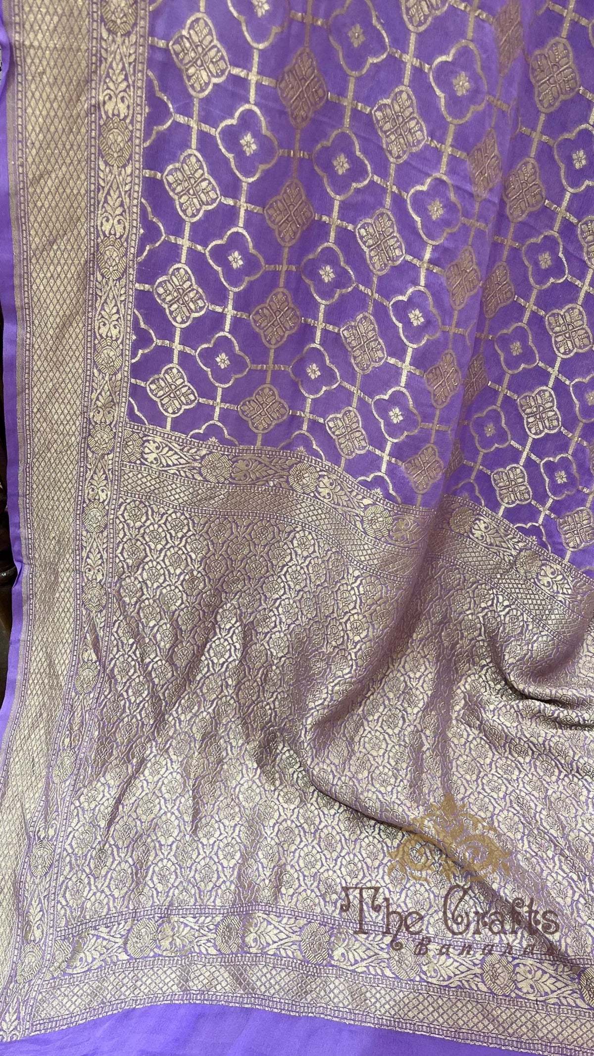 Khaddi Georgette Handloom Banarasi Saree