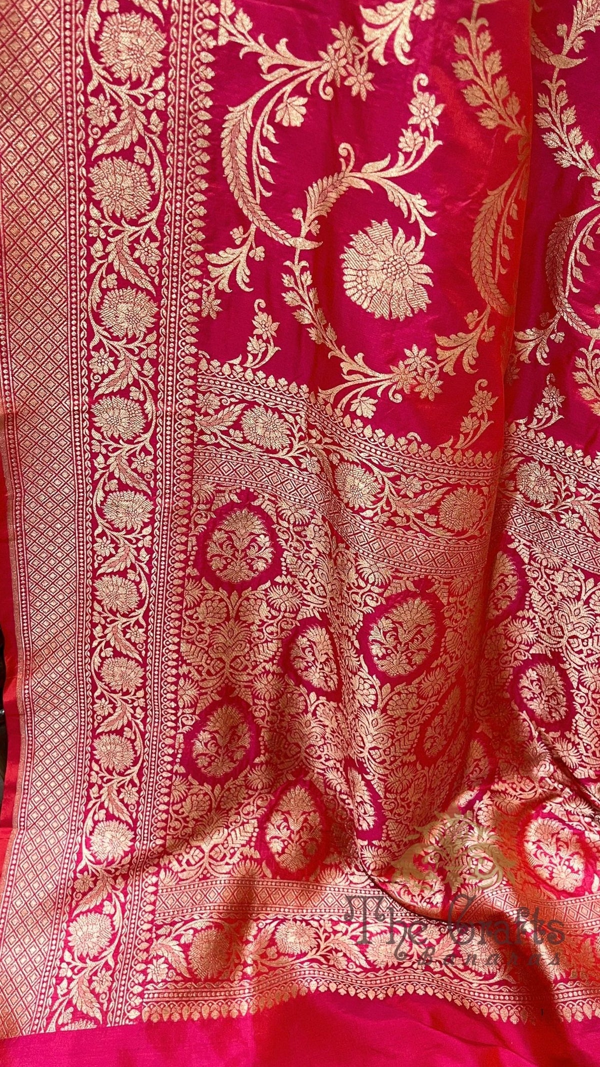 Pure Katan Silk Handloom Banarasi Saree - Jaal work