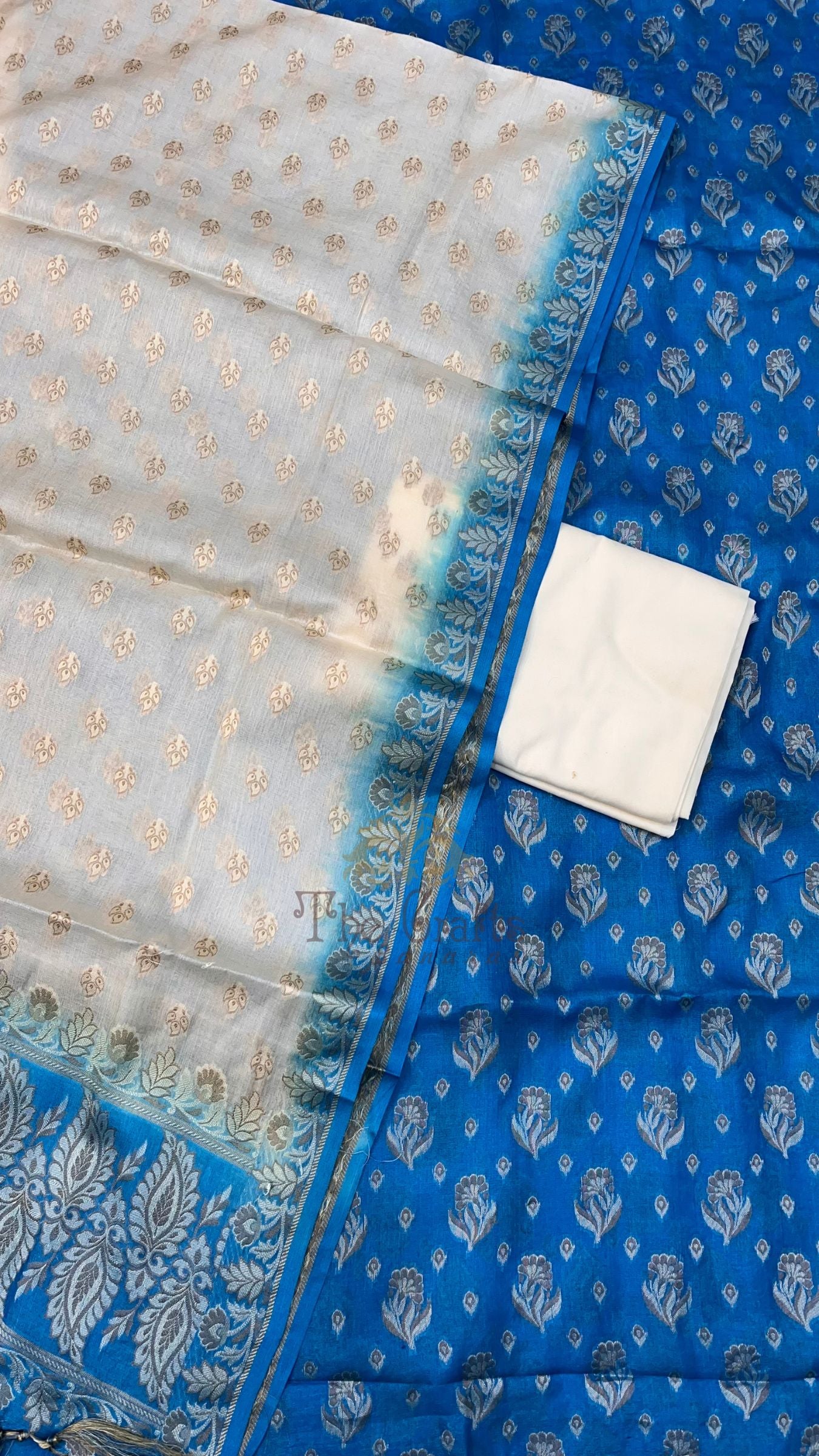 Pure Butter Crepe Silk Banarasi Dress Material