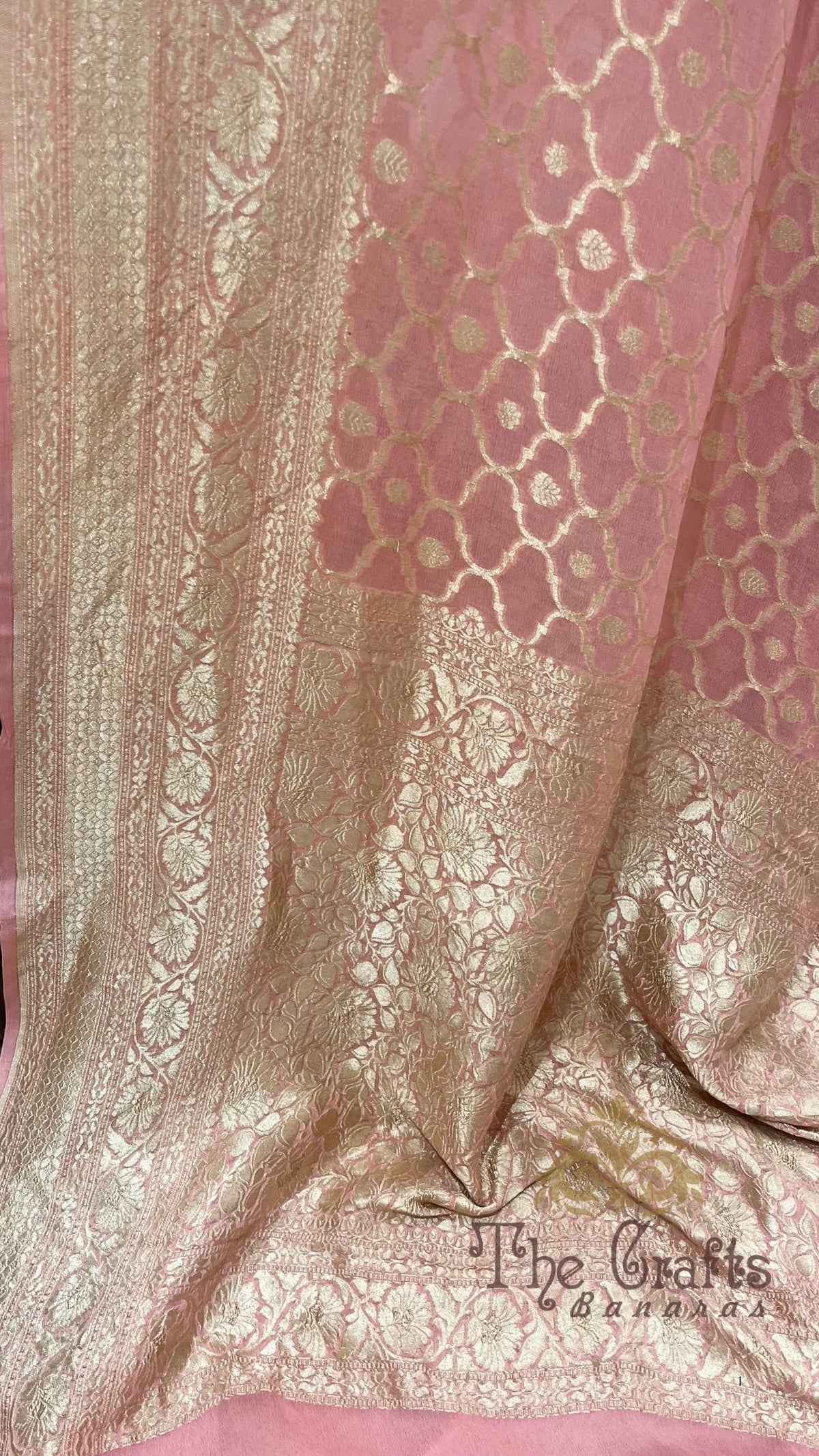 Khaddi Georgette Handloom Banarasi Saree