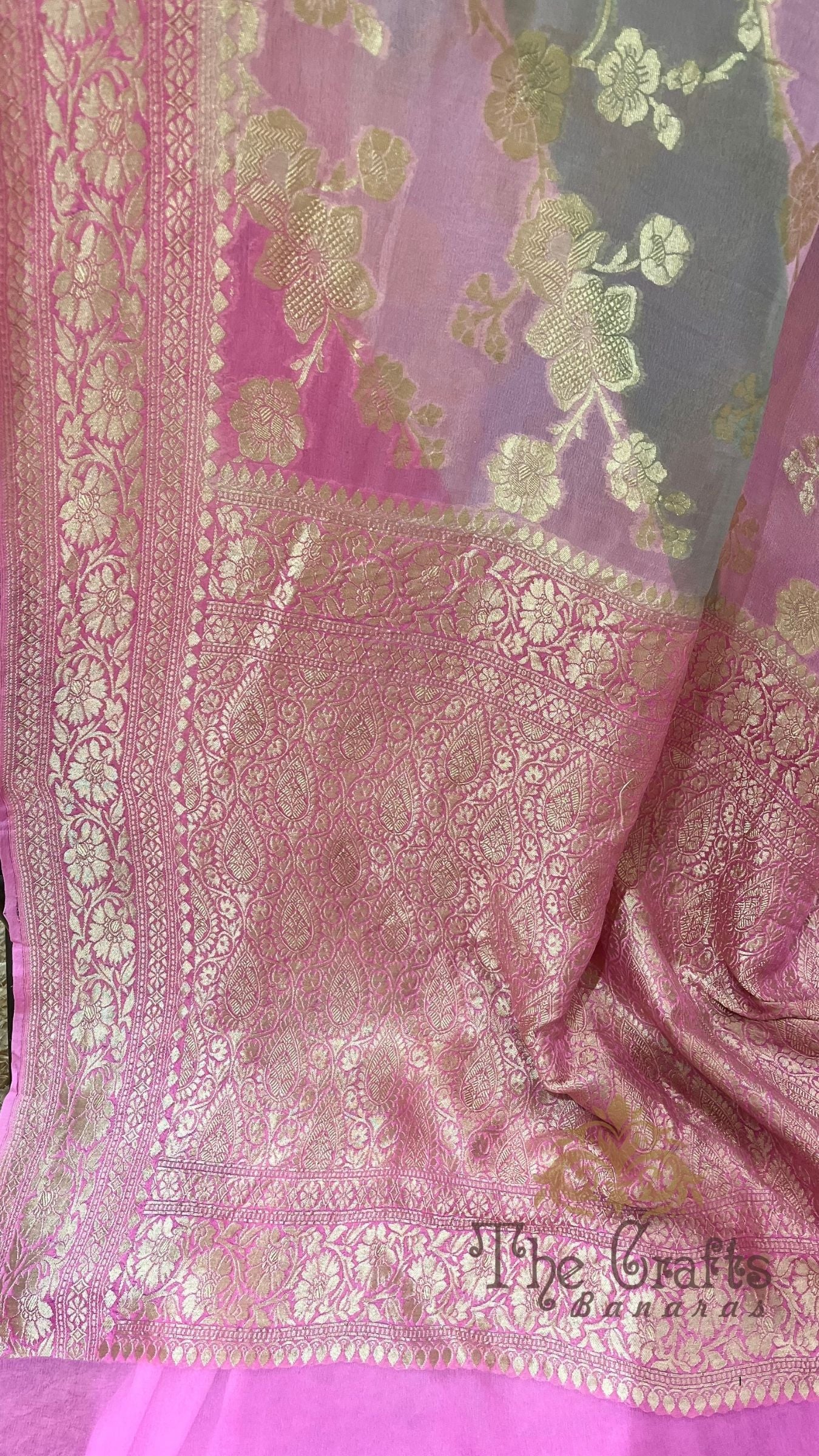 Khaddi Georgette Handloom Banarasi Saree
