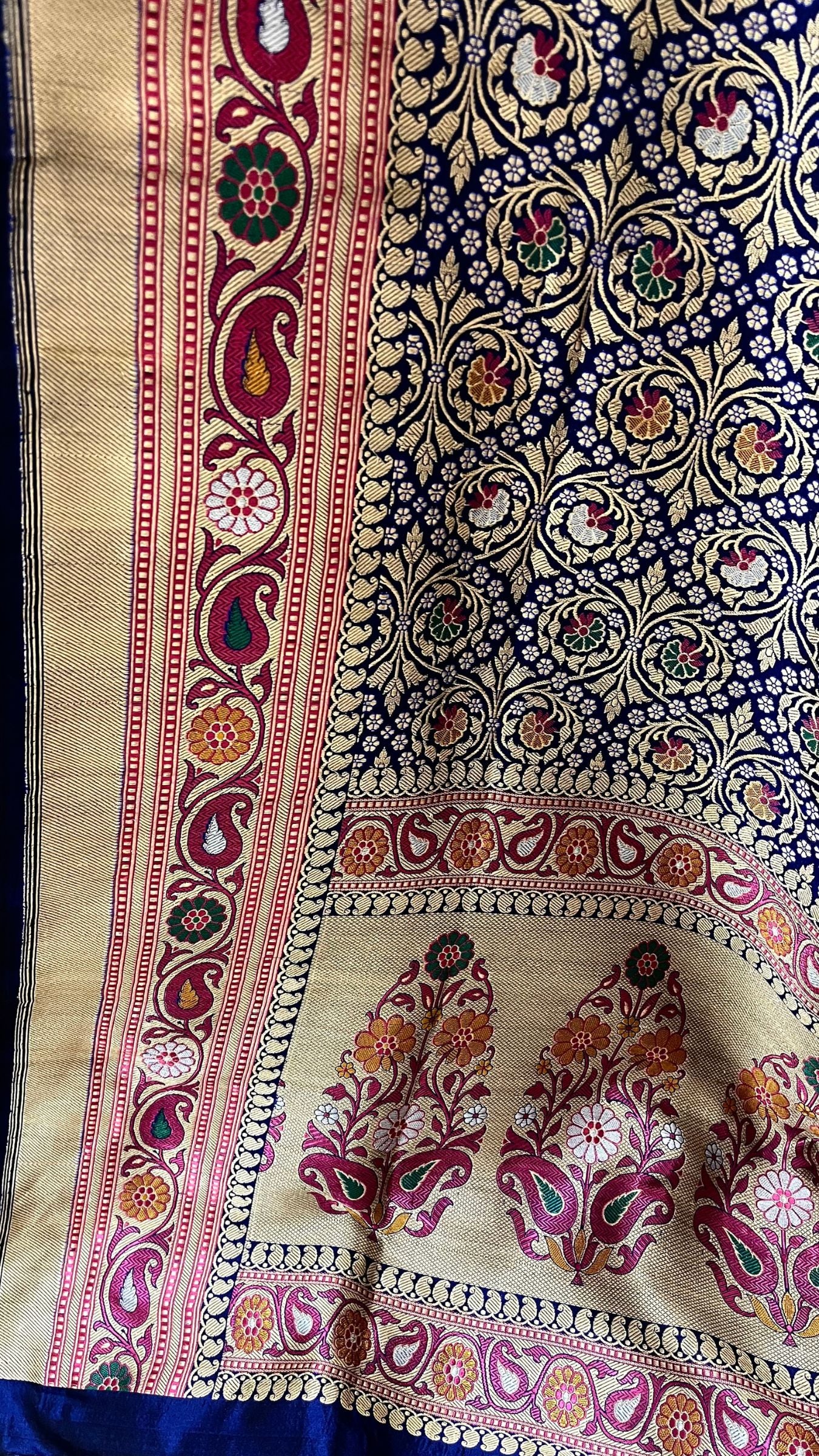 Pure Katan Silk Handloom Banarasi Saree - Tanchui Brocade Meena
