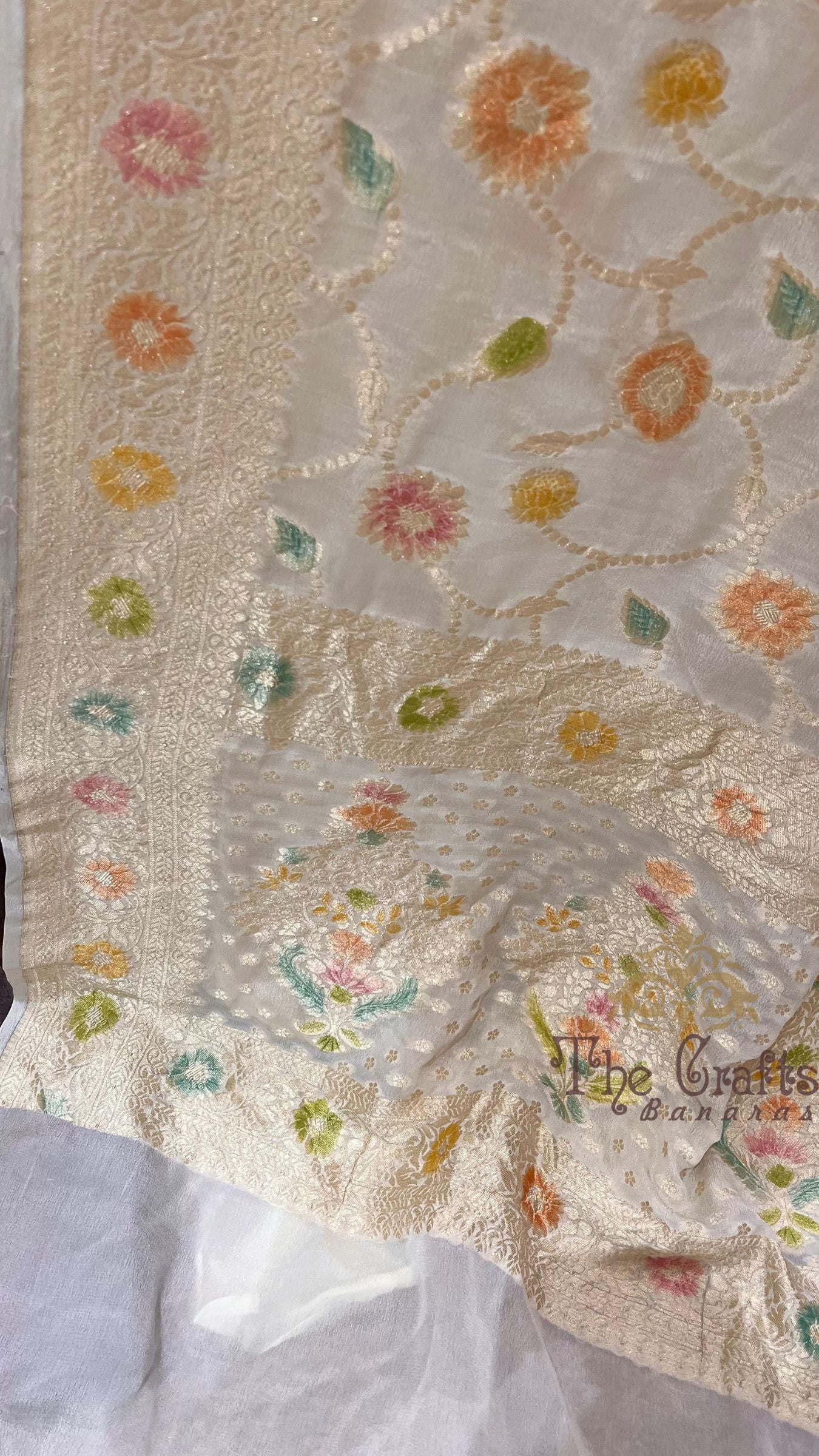 Khaddi Georgette Handloom Banarasi Saree