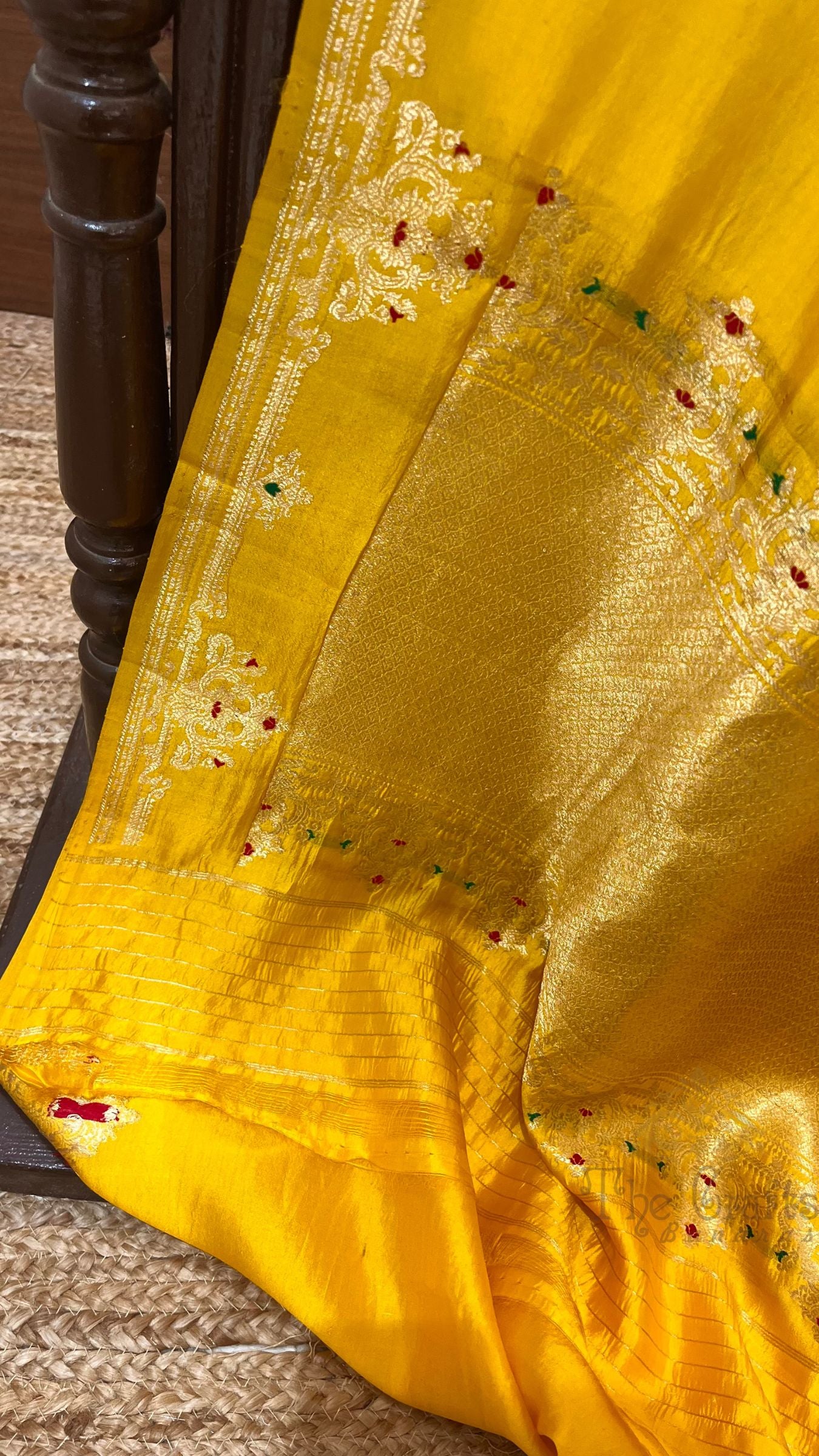 Pure Mango Silk Handloom Banarasi Saree - Meenakari