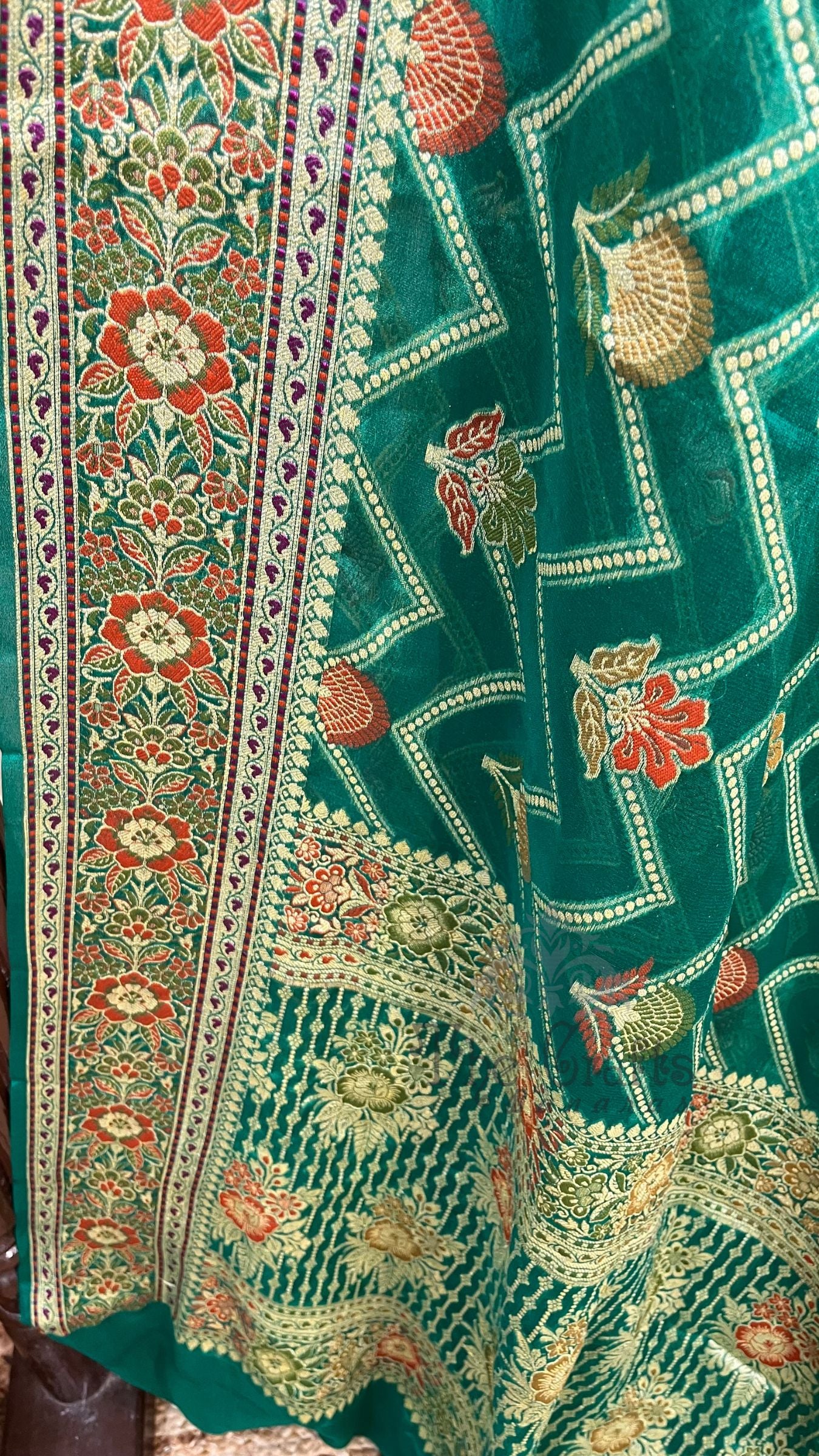 Pure Khaddi Chiffon Banarasi Saree