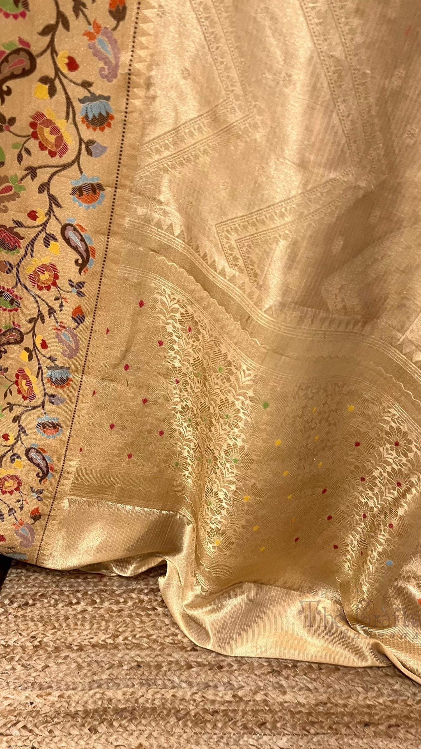 Pure Zari Kota Tissue Silk Handloom  Banarasi Saree - Meenakari