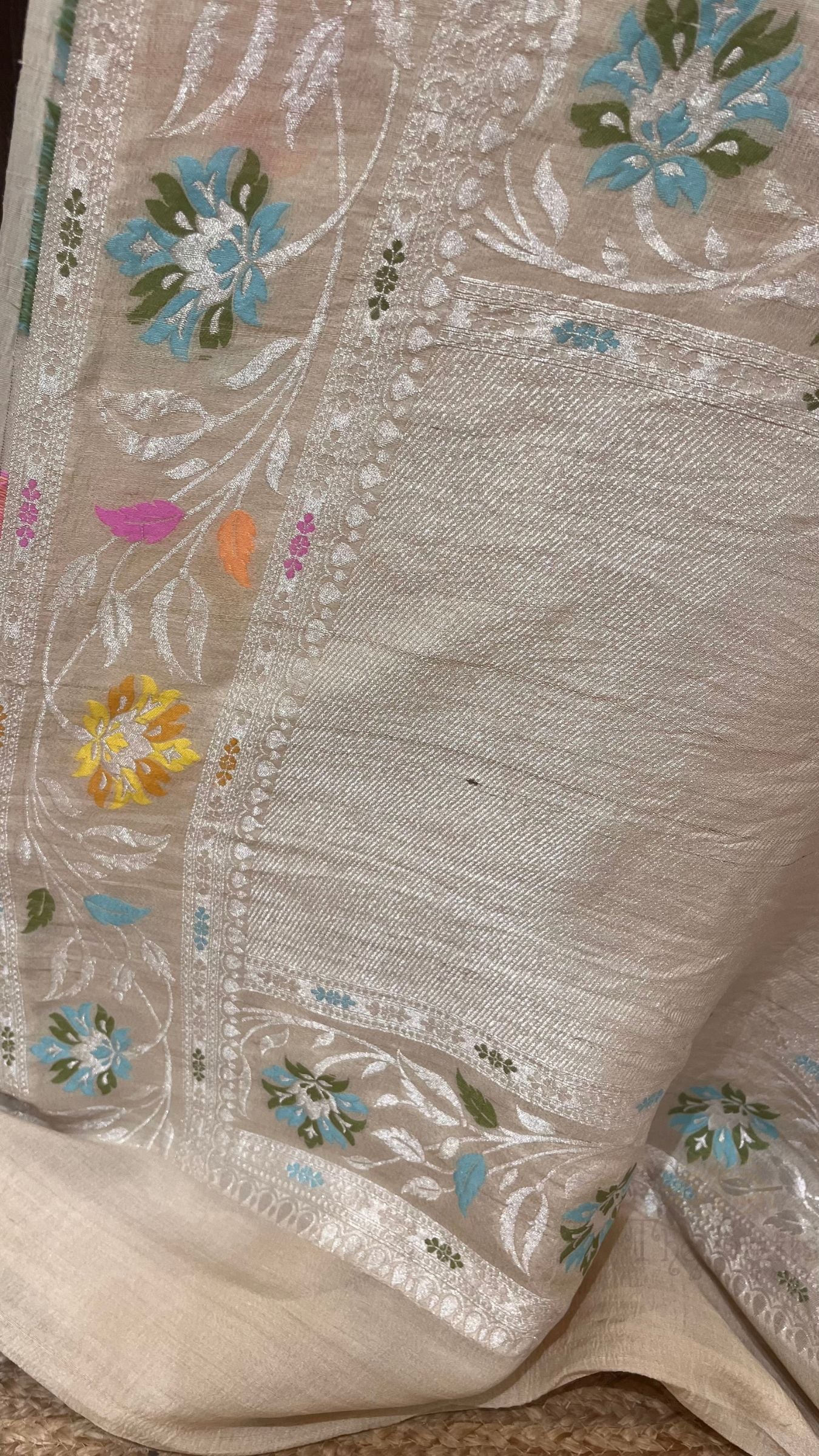 Tussar Georgette Handloom Banarasi Saree - Meenakari