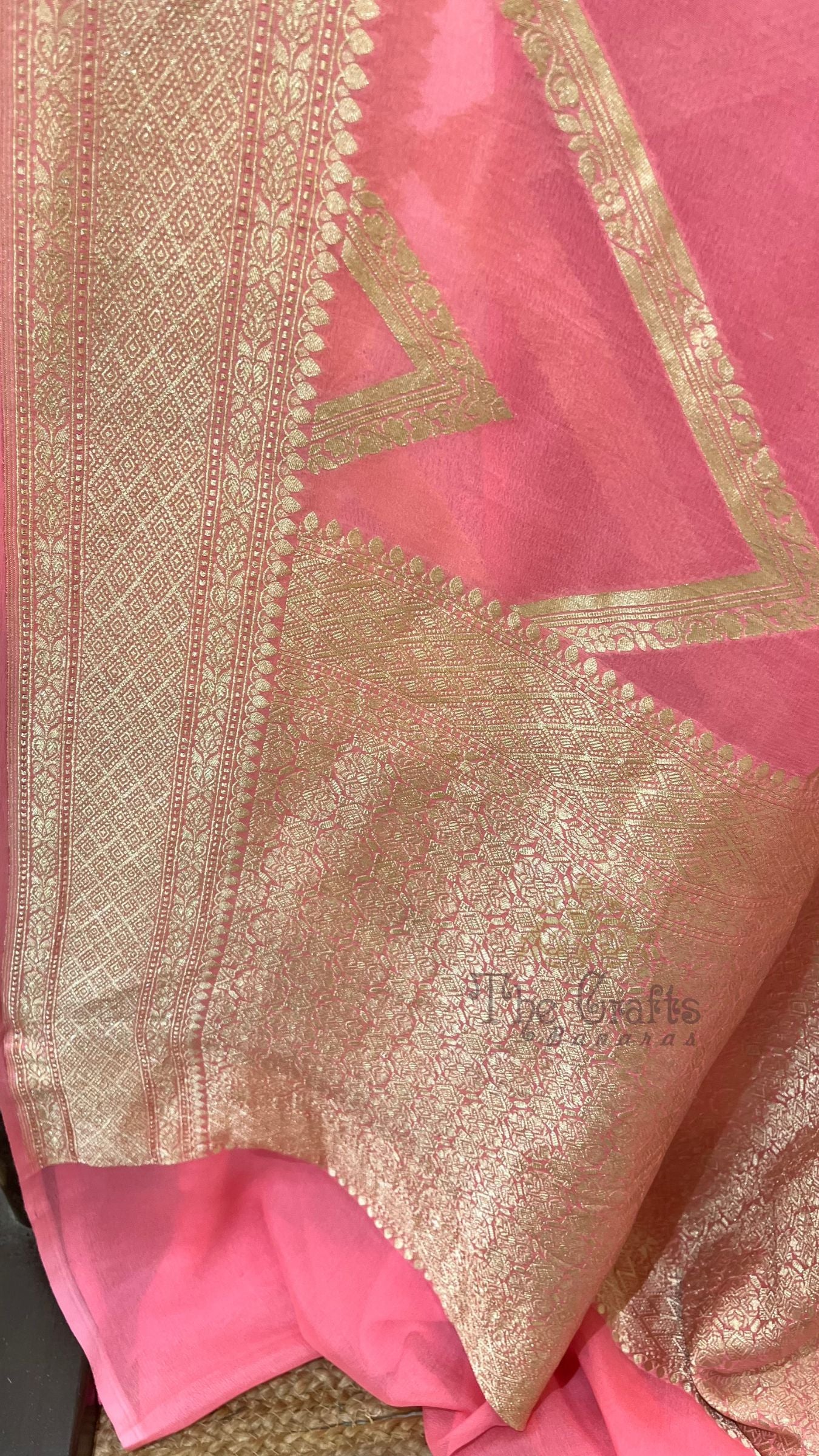 Khaddi Georgette Banarasi Saree - Water Zari