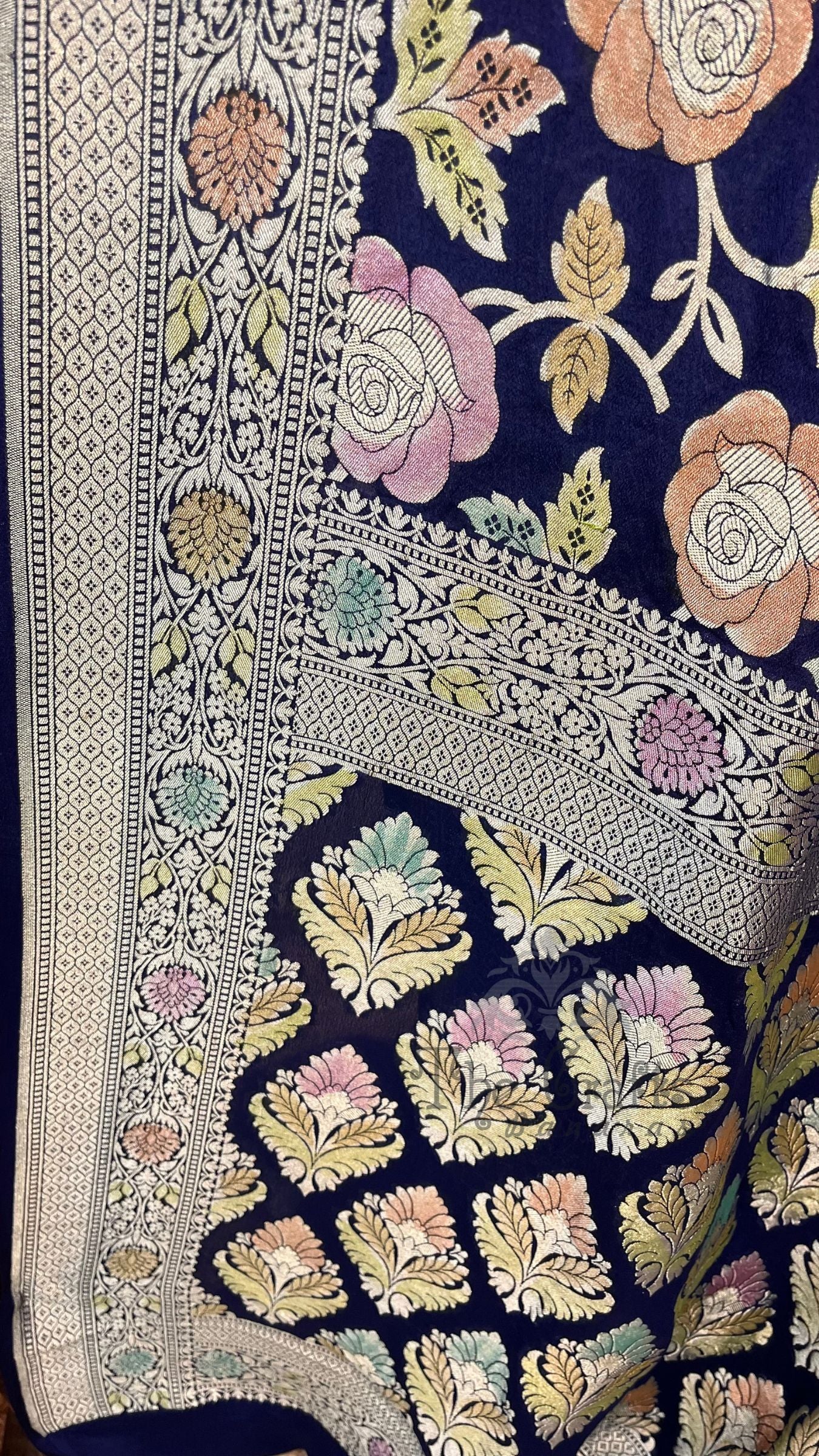 Khaddi Georgette Handloom Banarasi Saree