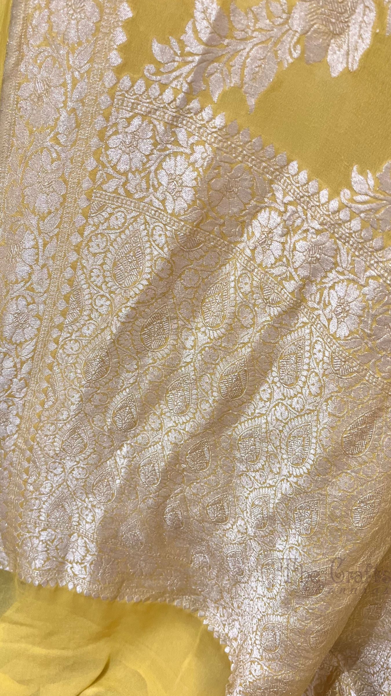 Khaddi Georgette Banarasi Saree - Water Zari