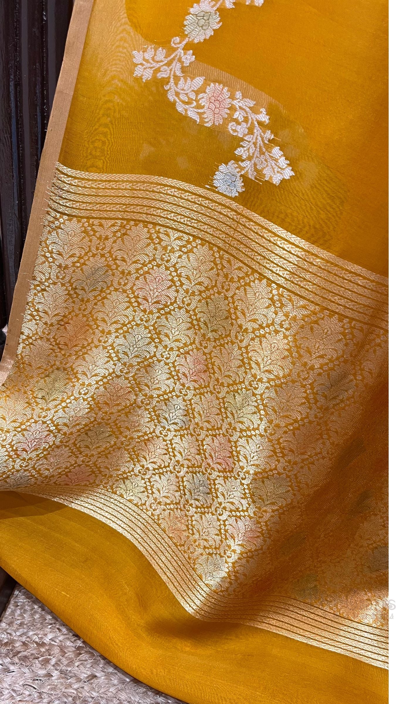 Pure Kora Silk Handloom Banarasi Saree