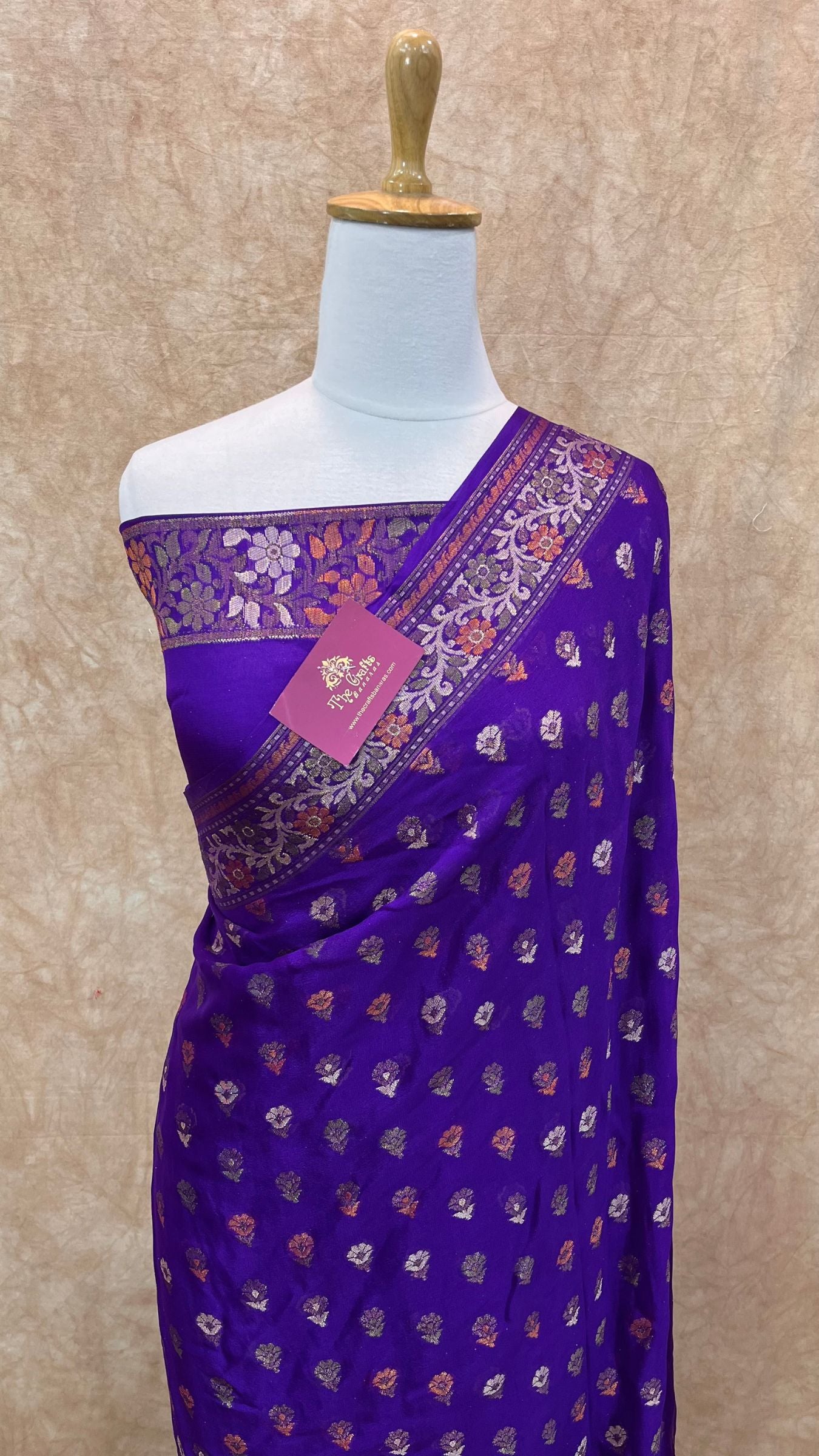 Pure Khaddi Chiffon Banarasi Saree