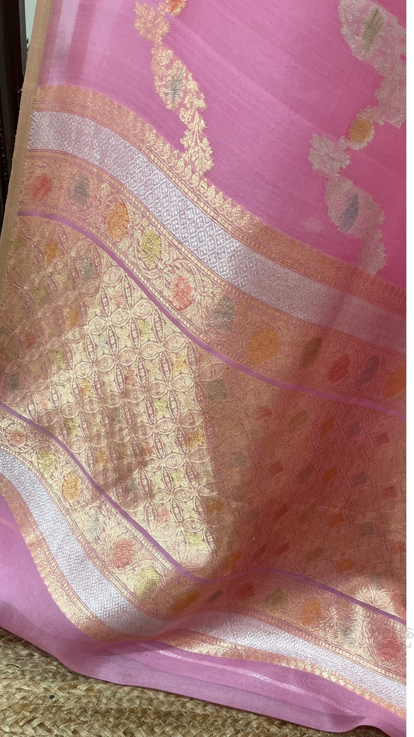 Pure Kora Silk Handloom Banarasi Saree