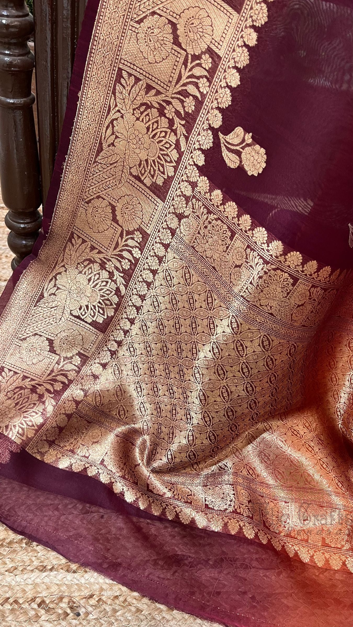 Pure Kora Silk Handloom Banarasi Saree