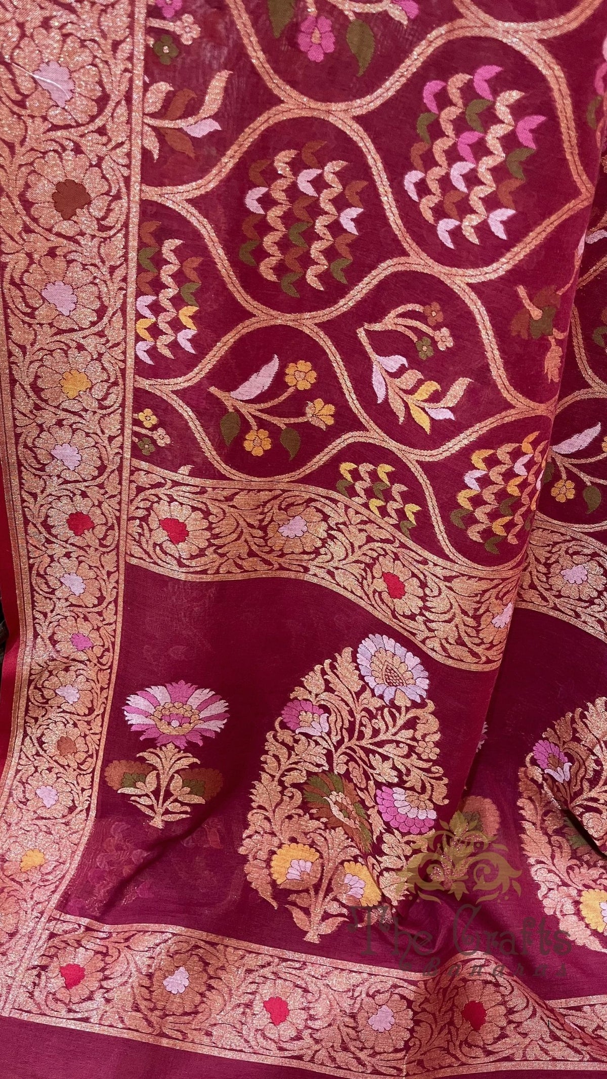 Pure Ektara Cotton Jamdani Banarasi Saree - Tilfi