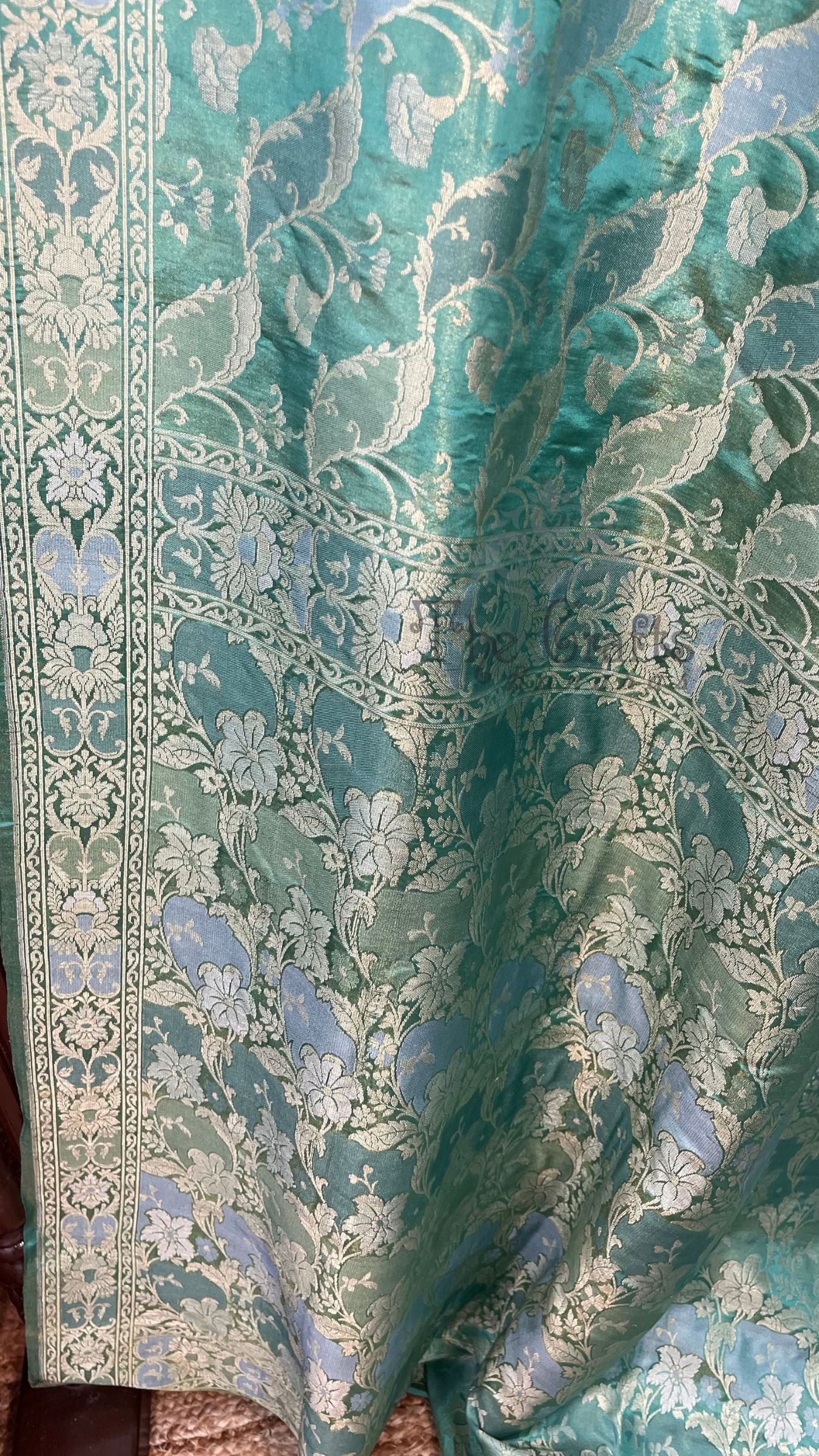 Pure Katan Silk Handloom Banarasi Saree - All over Sona Roopa Jaal work