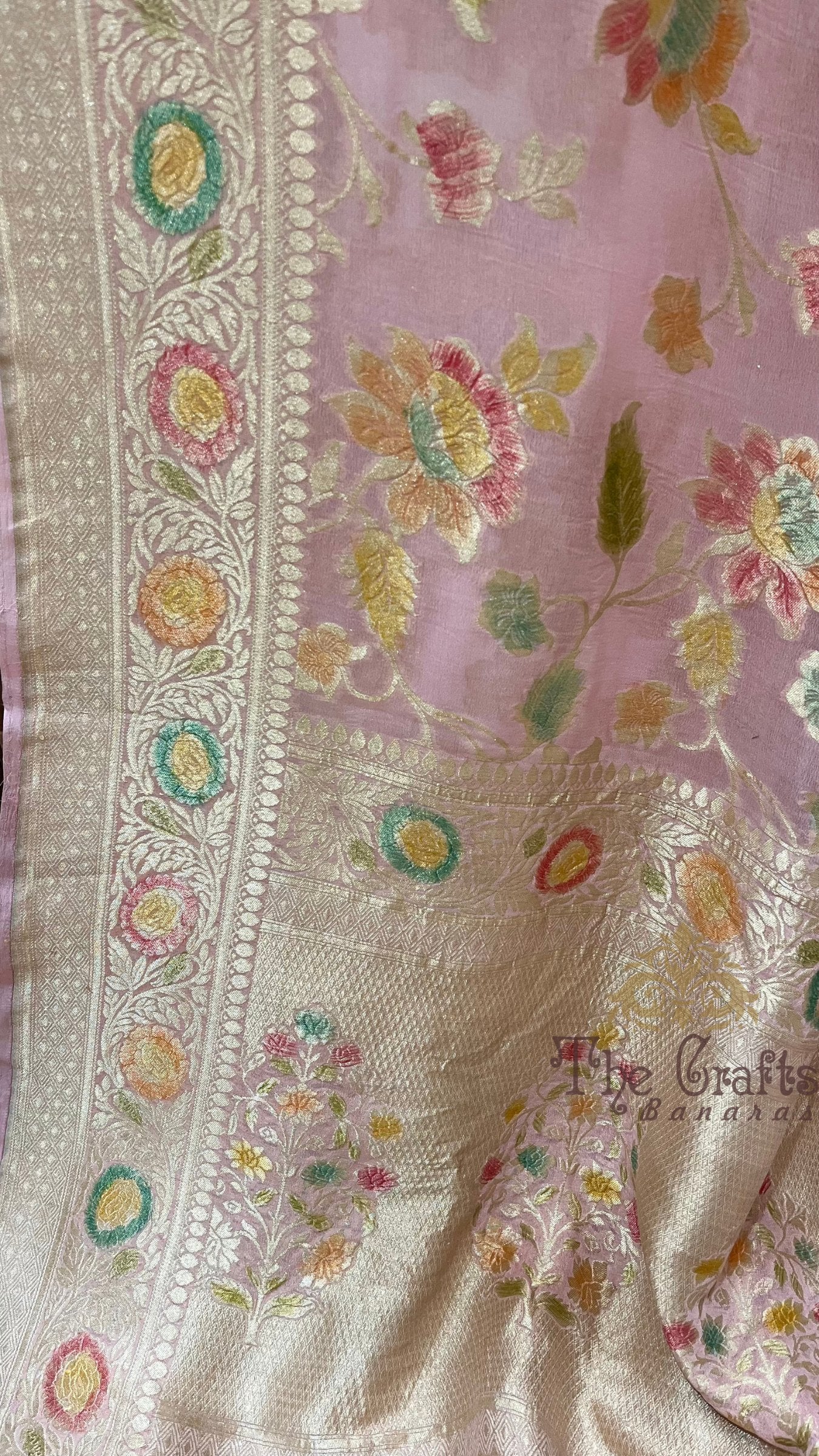 Khaddi Georgette Handloom Banarasi Saree