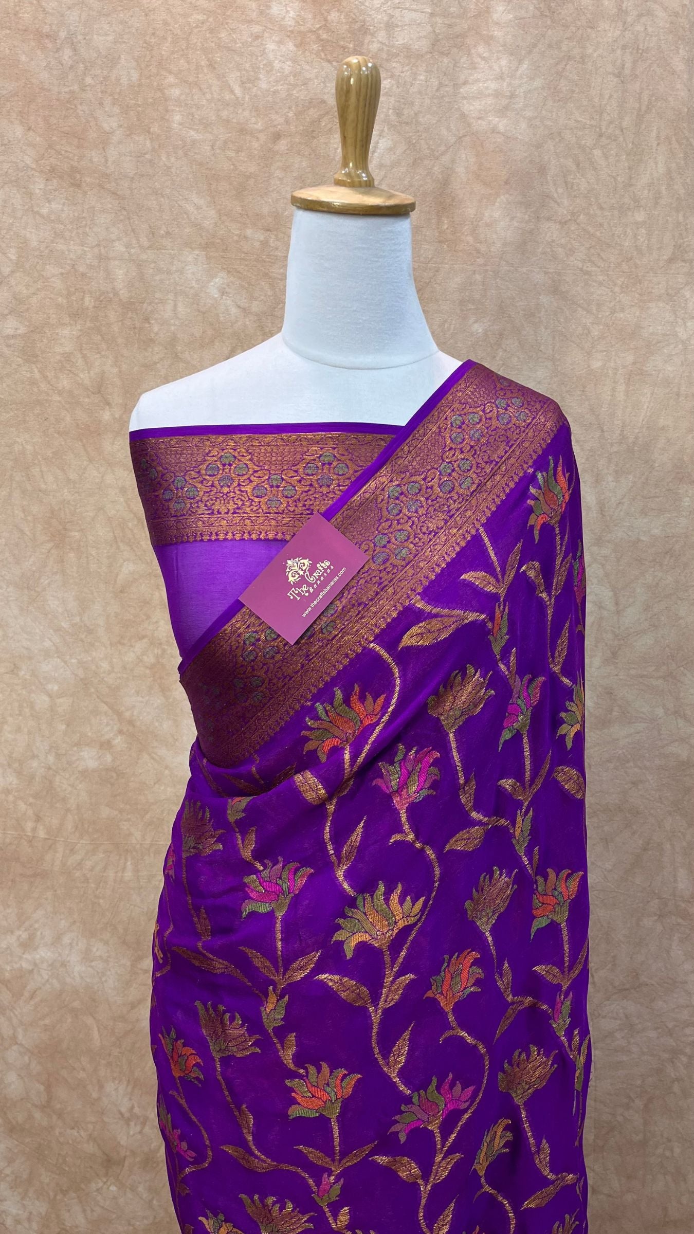 Pure Khaddi Chiffon Banarasi Saree