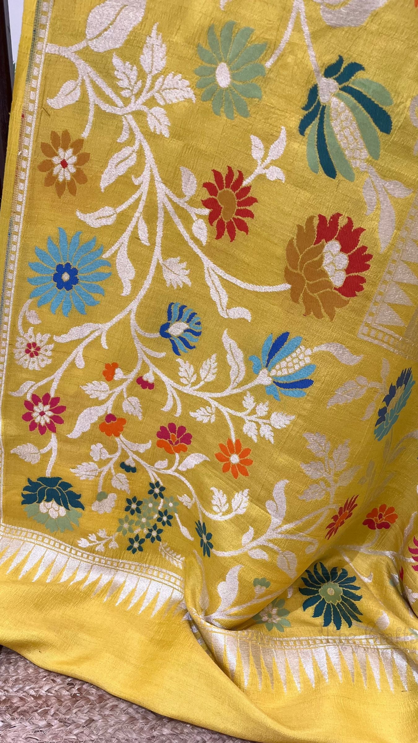 Tussar Georgette Handloom Banarasi Saree - Meenakari