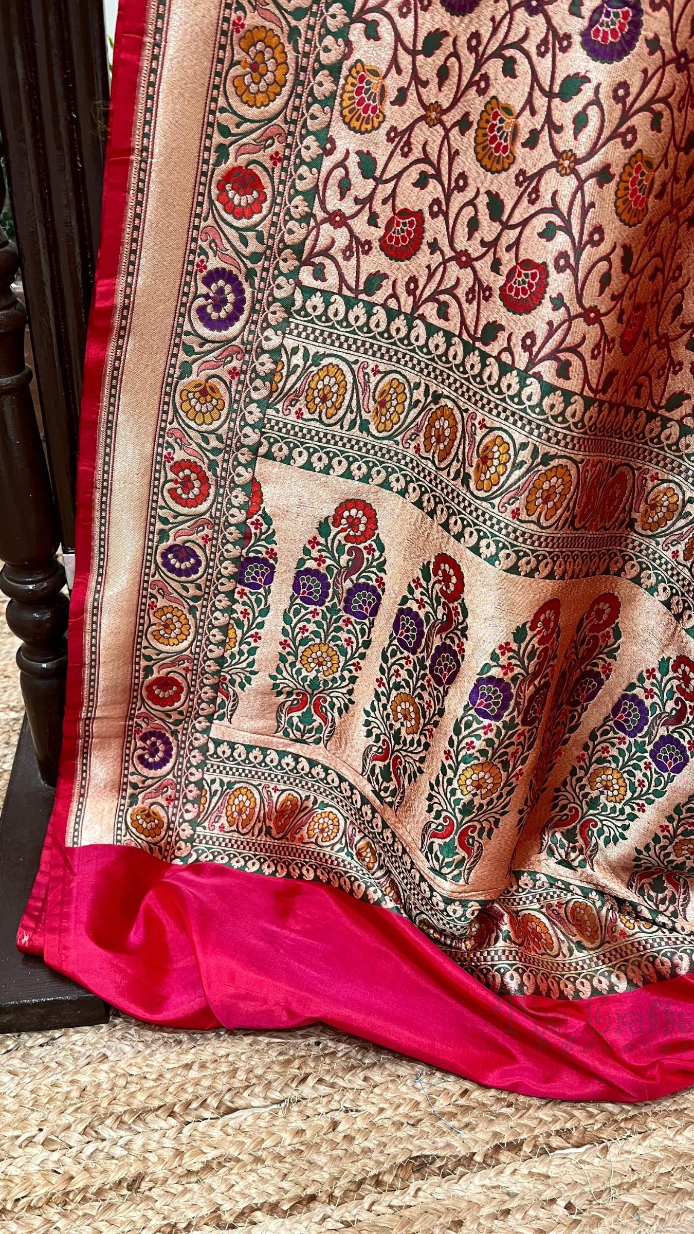 Pure Katan Silk Handloom Banarasi Saree - Kadhua Tilfi Brocade Meena