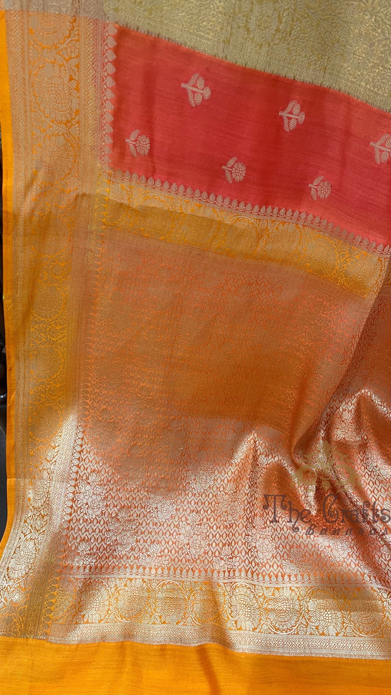Pure Chiniya Tissue Silk Banarasi Saree - Multicolour Stripe