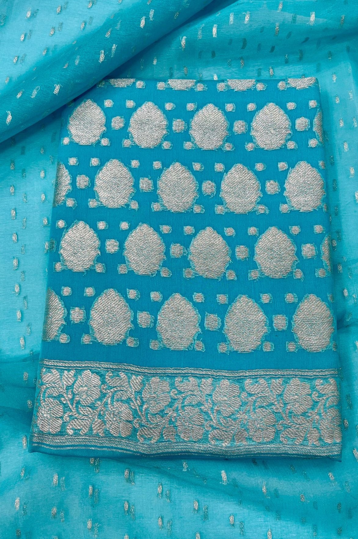 Khaddi Georgette Banarasi Dress Material