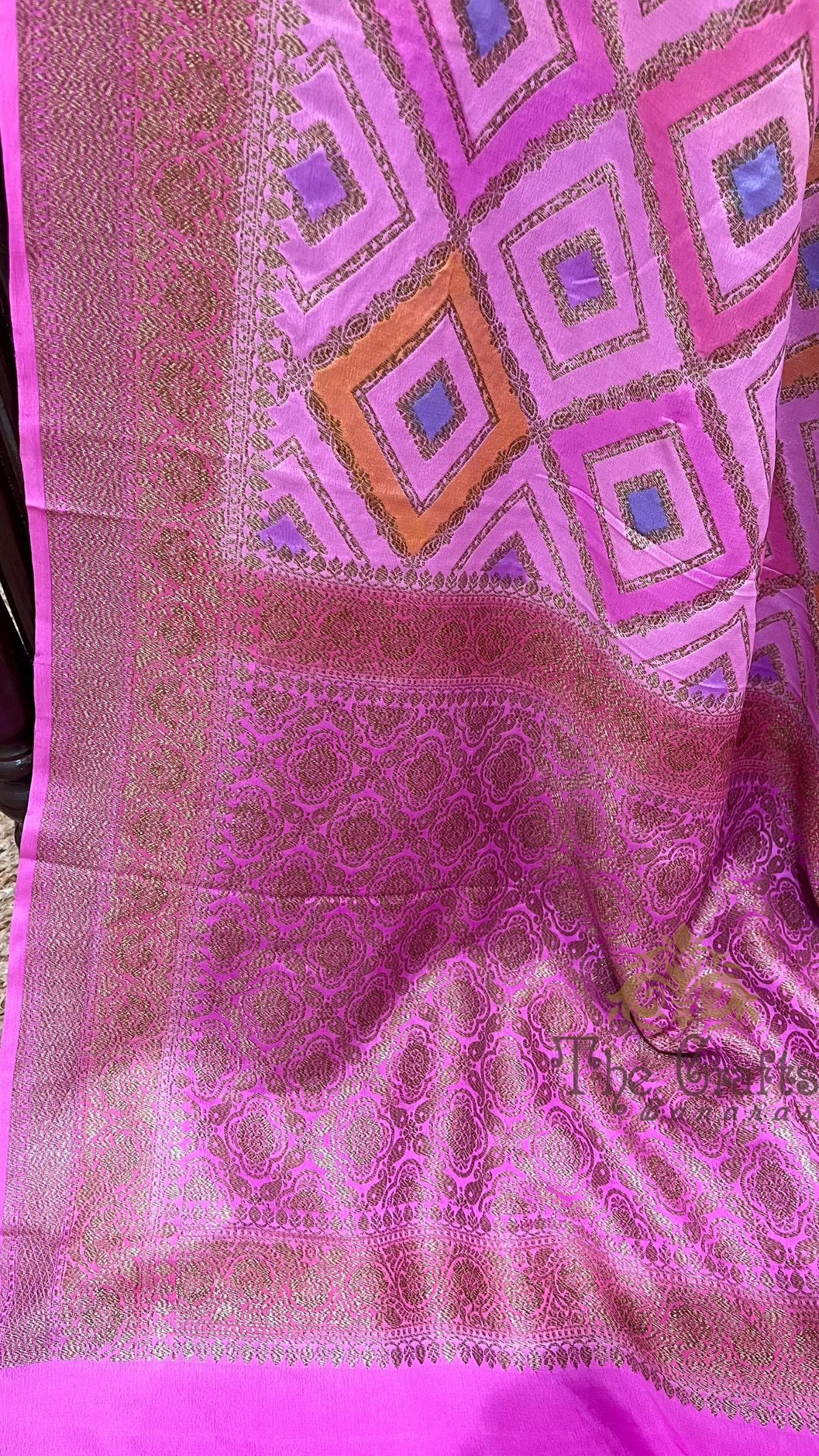 Pure Crepe Georgette Banarasi Saree - Antique Zari