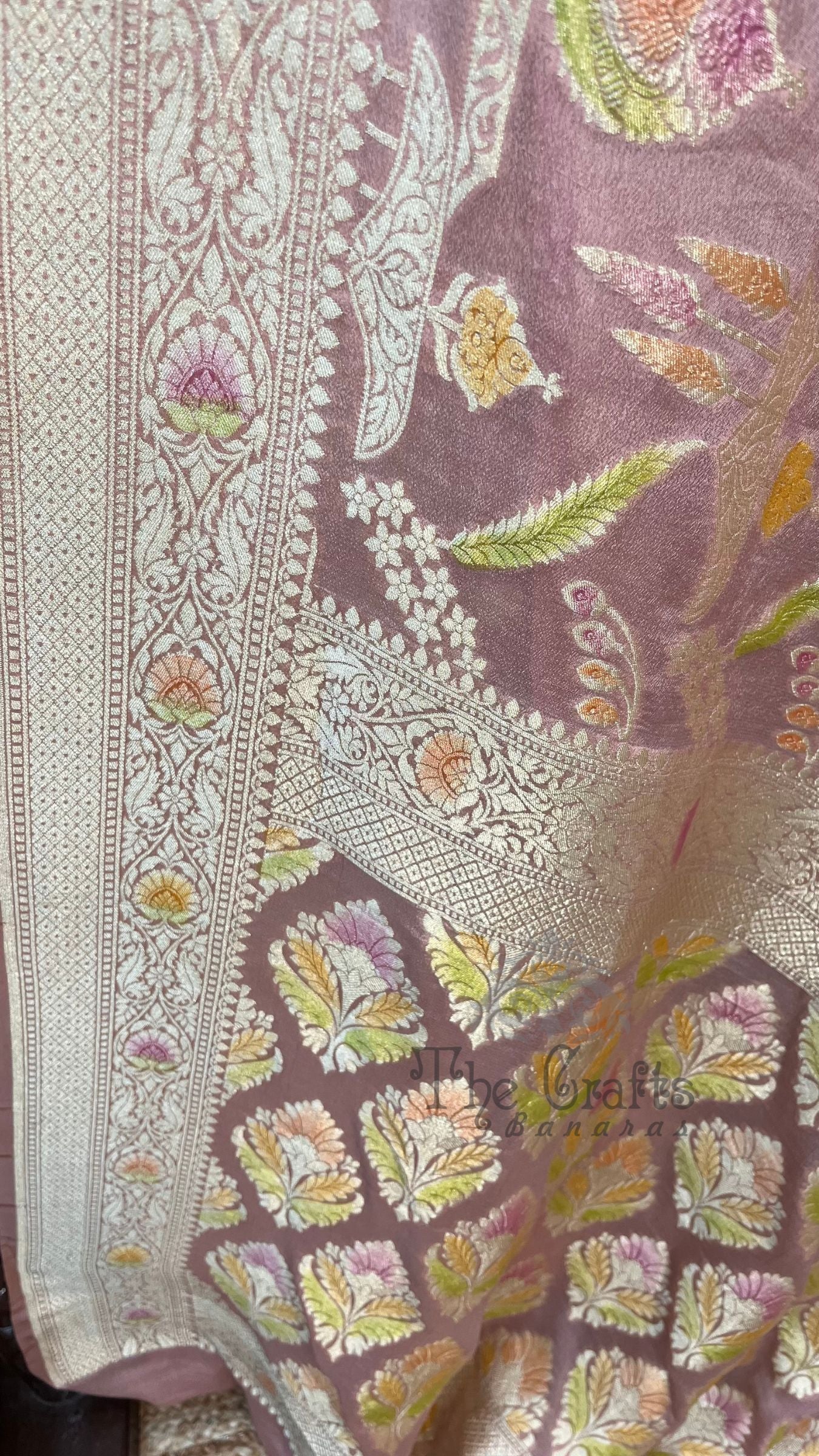 Khaddi Georgette Handloom Banarasi Saree