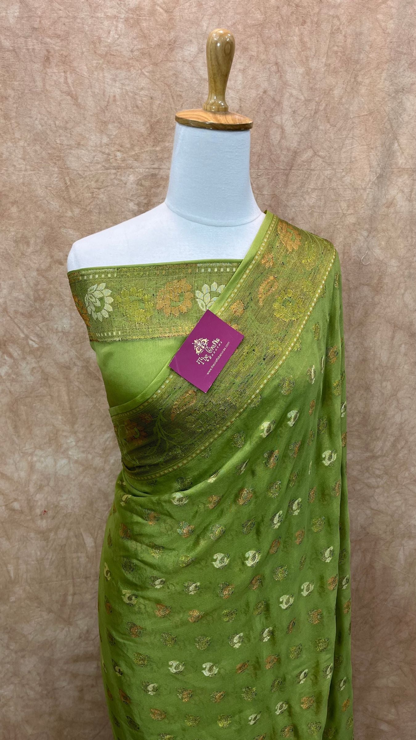 Pure Khaddi Chiffon Banarasi Saree