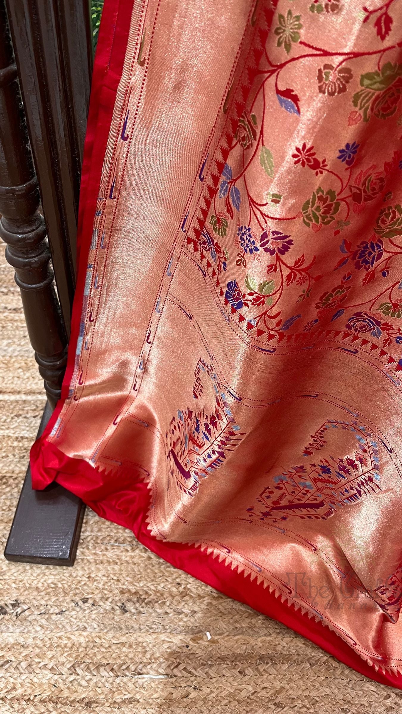 Pure Katan Tissue Silk Handloom Banarasi Saree - Tanchui Brocade Meena